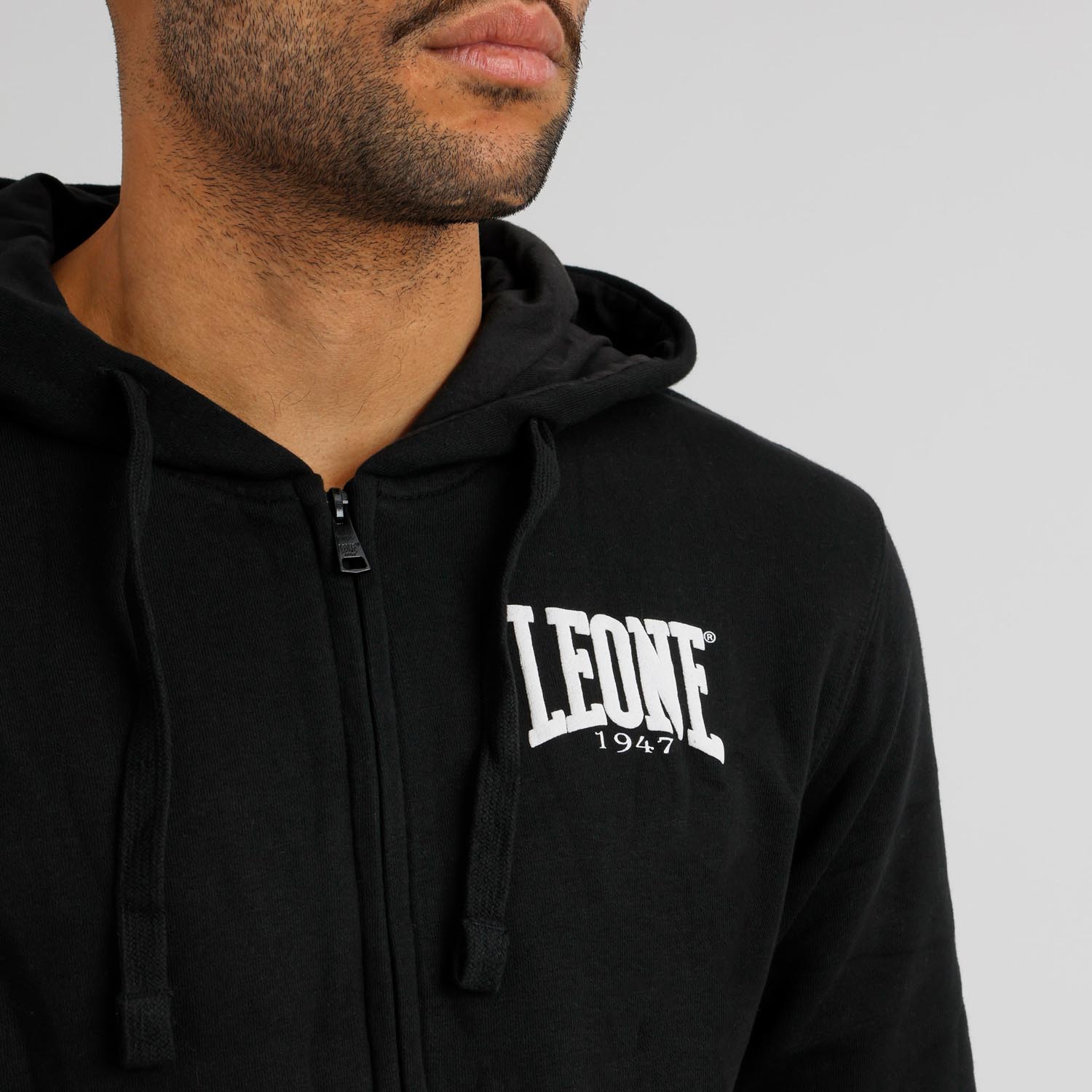 LEONE Zip Hoody, Boxing, black-white, XL