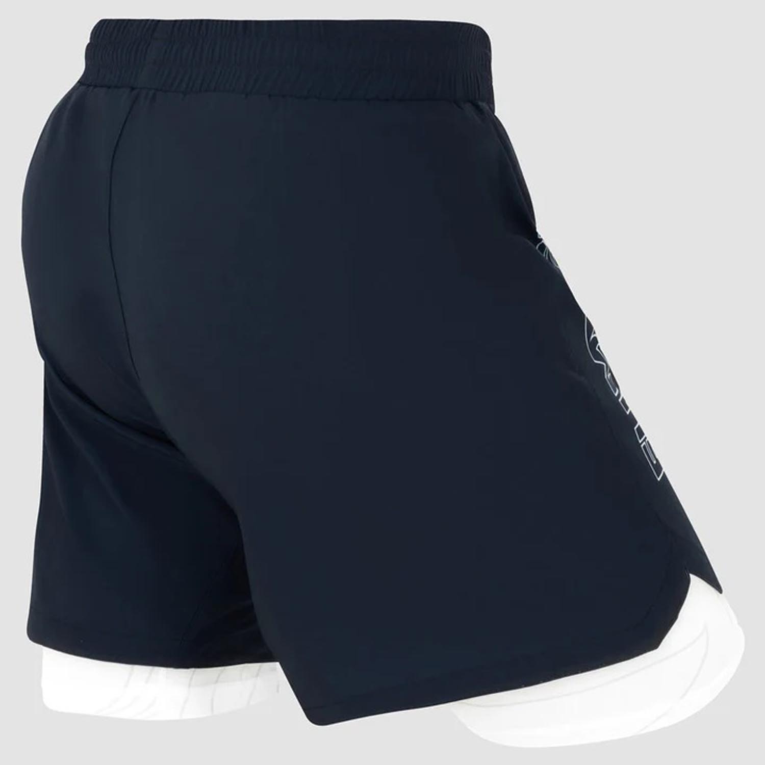 Fumetsu MMA Fight Shorts, Icon, Dual Layer, navy-white, XXL