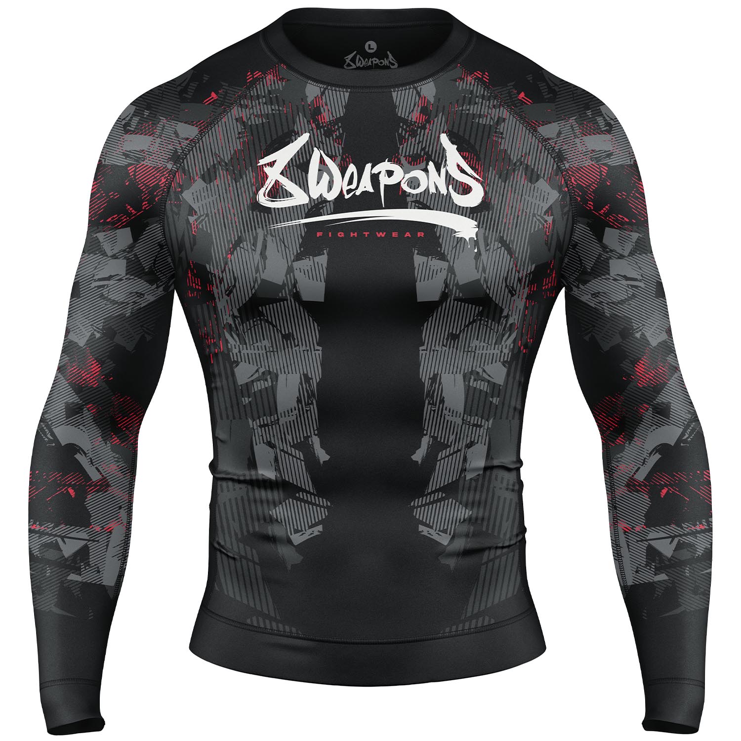 8 WEAPONS Rashguard, L/S, Hit 2.0, black-red, XXL