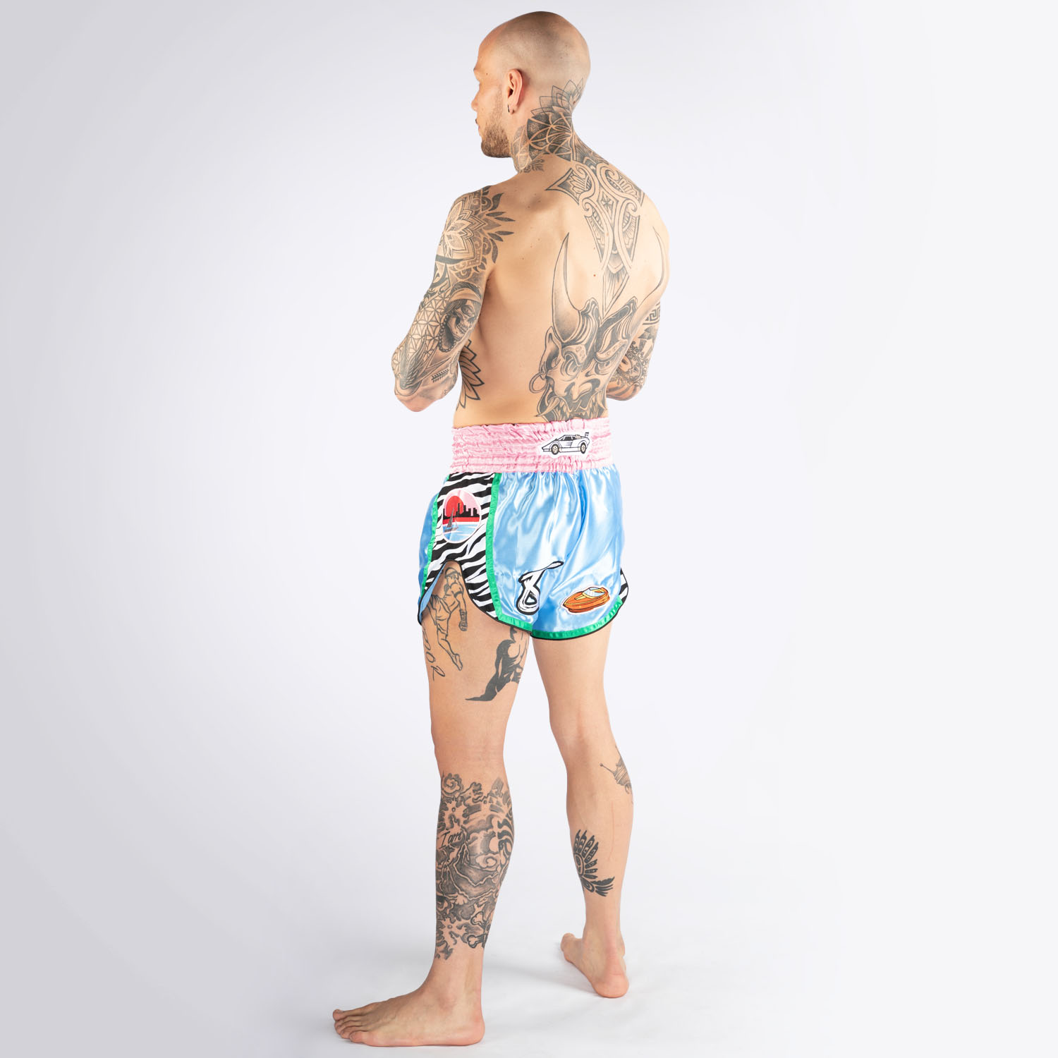 8 WEAPONS Muay Thai Shorts, Miami Thai, blue, XXL