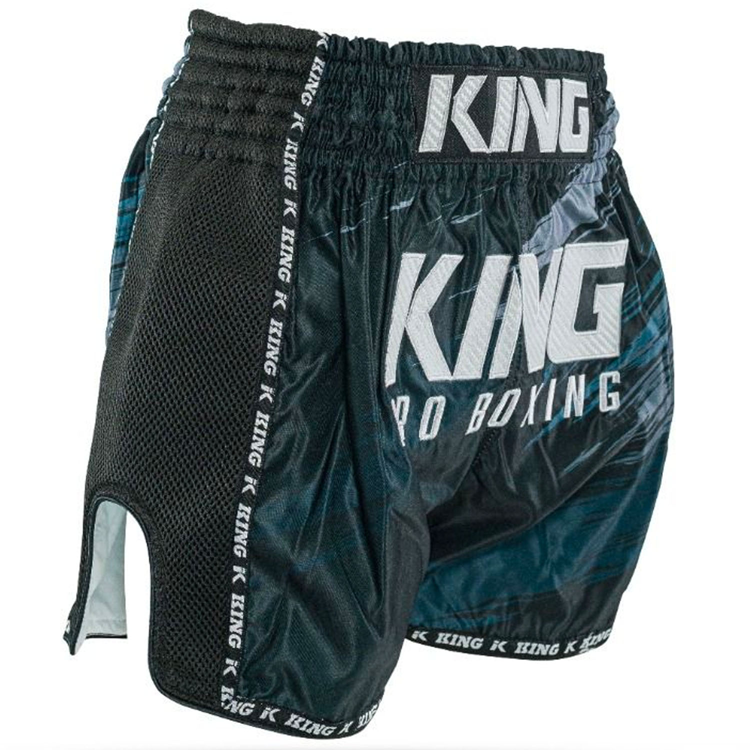 KING PRO Boxing Muay Thai Shorts, Storm 1, schwarz, S