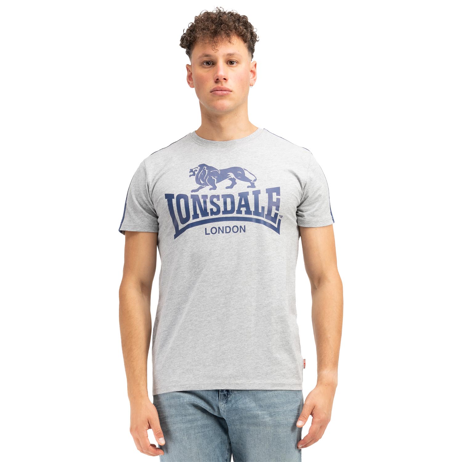 Lonsdale T-Shirt, Henconner, grey-navy, XL