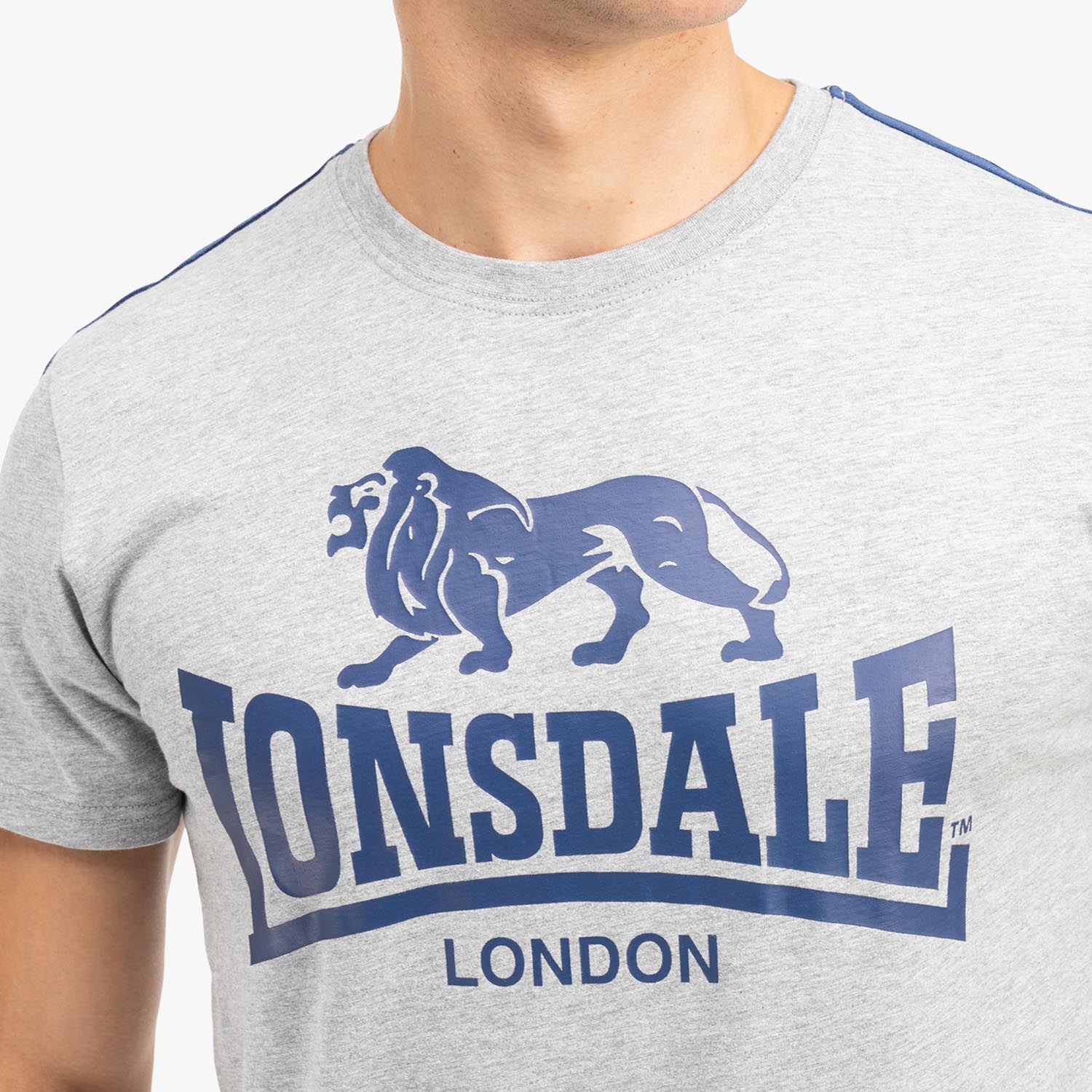 Lonsdale T-Shirt, Henconner, grey-navy, XL