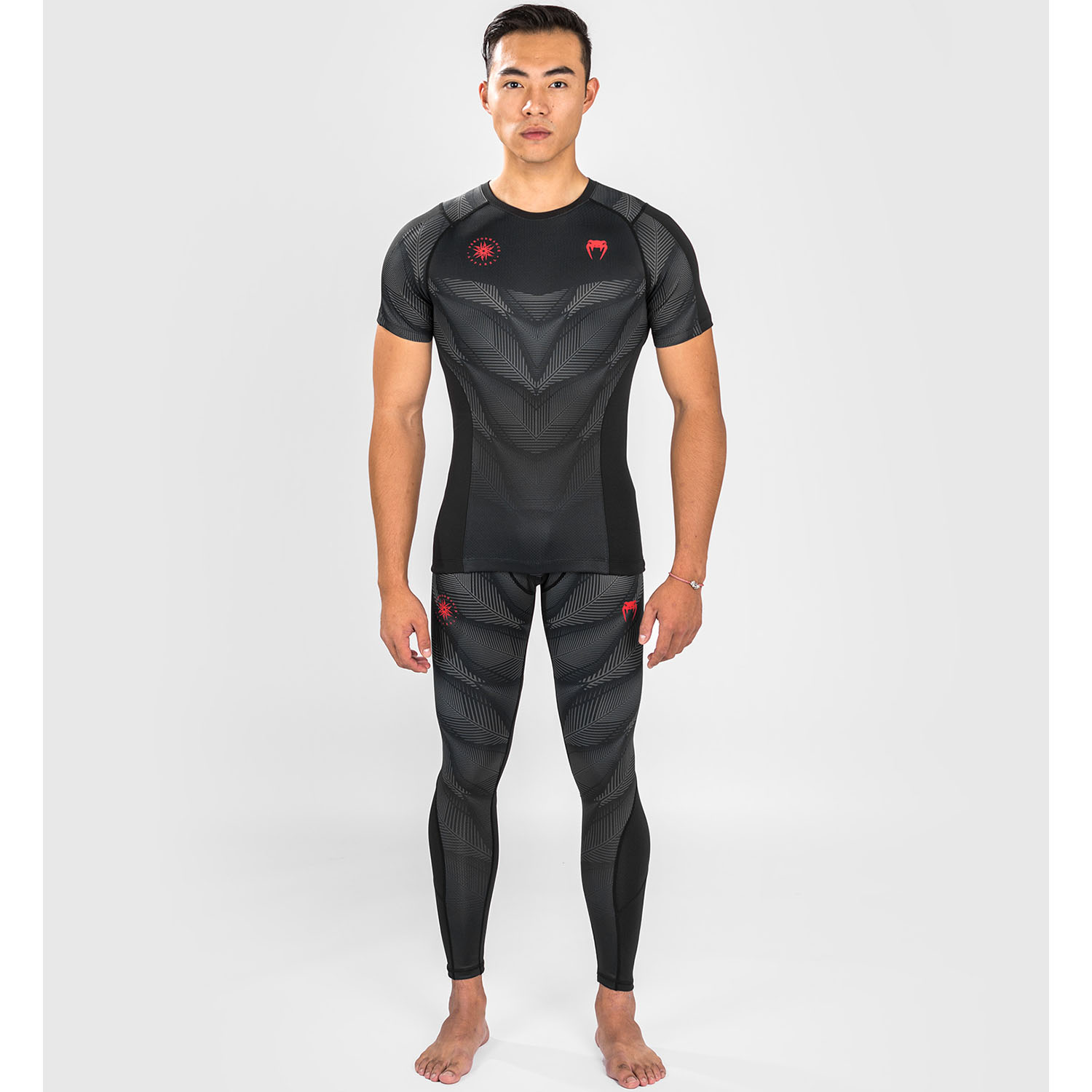 VENUM Rashguard, S/S, Phantom, black-red, XXL