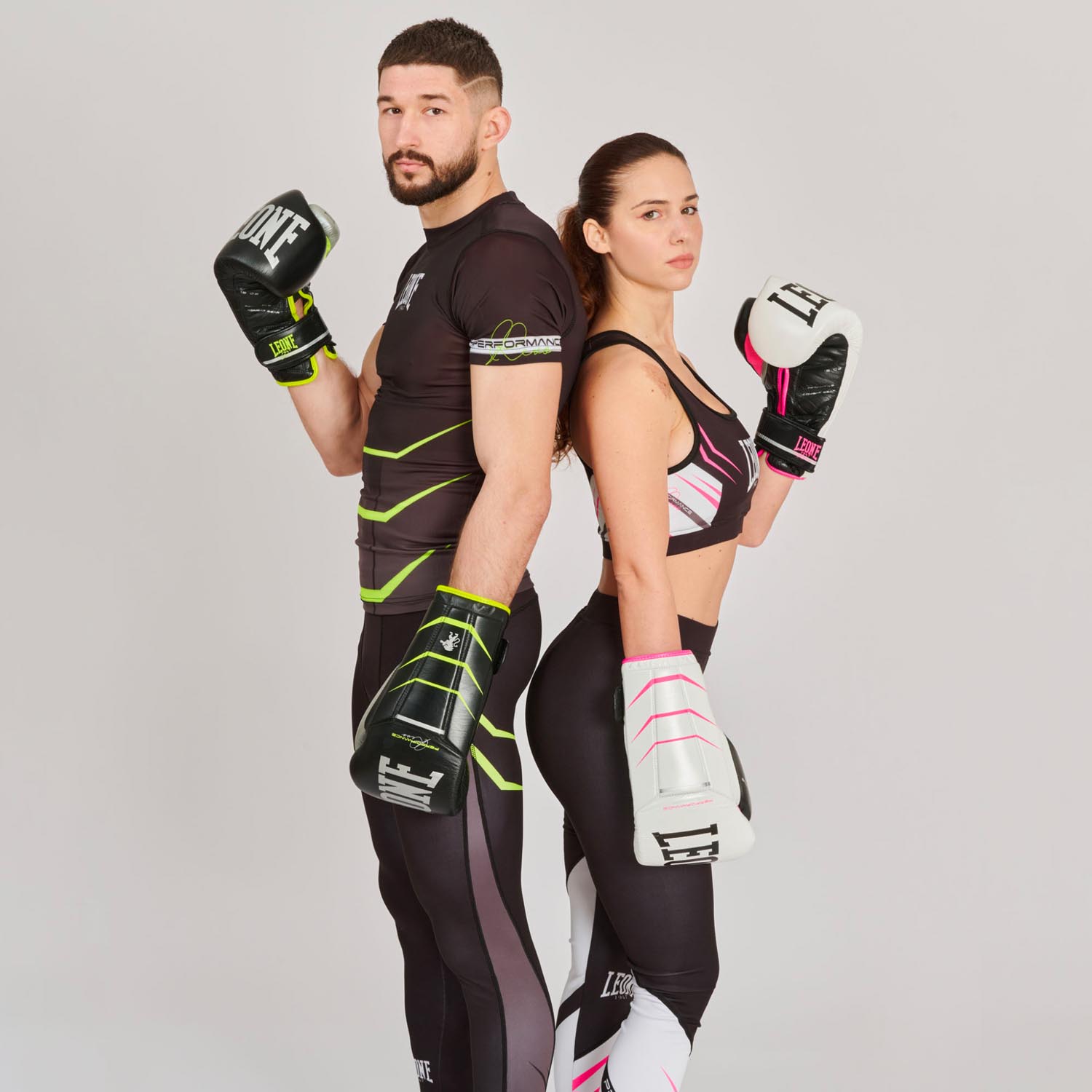LEONE Boxing Gloves, Revo Fluo, GN110F, white, 12 Oz