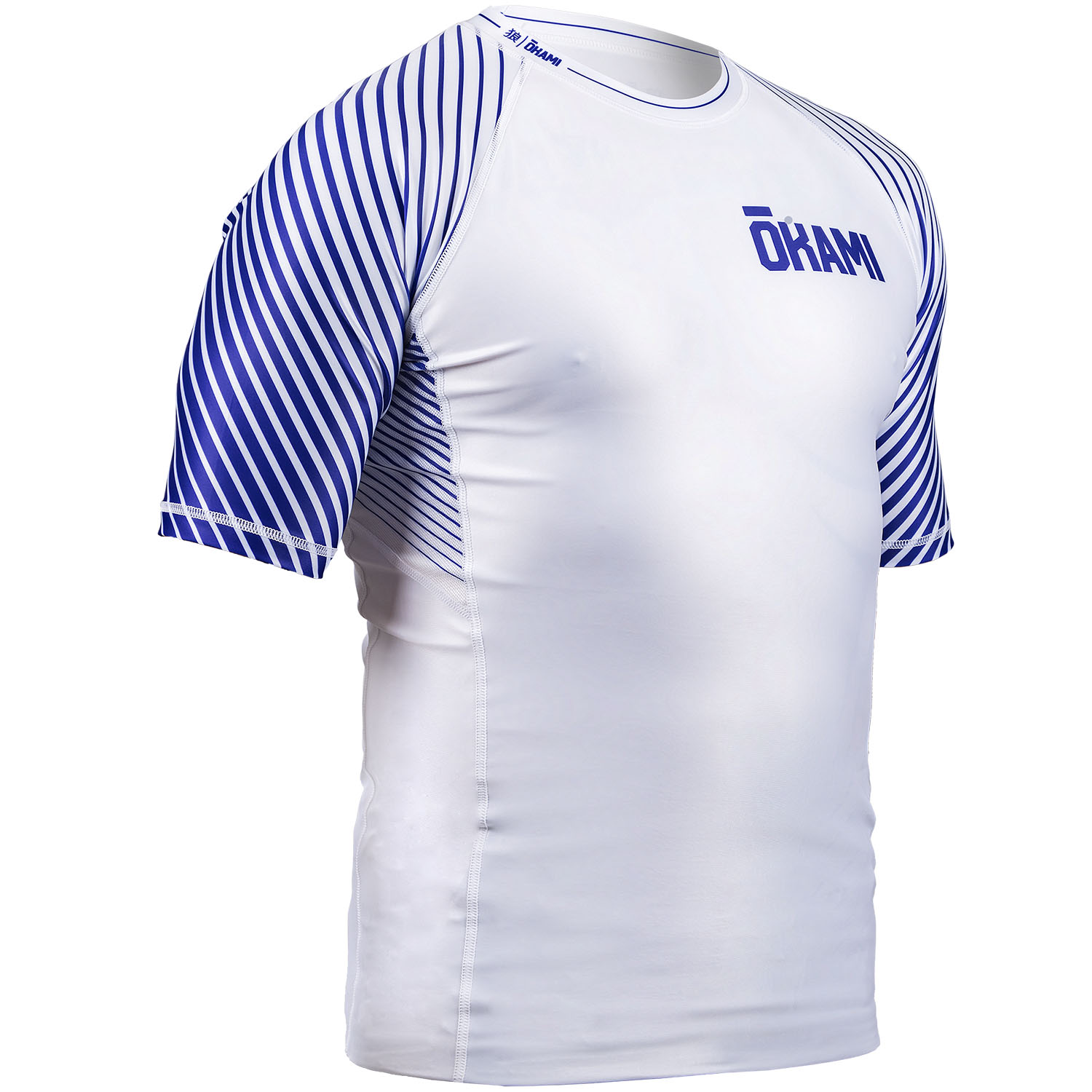 OKAMI Rashguard, S/S, Big Kanji, white, XL