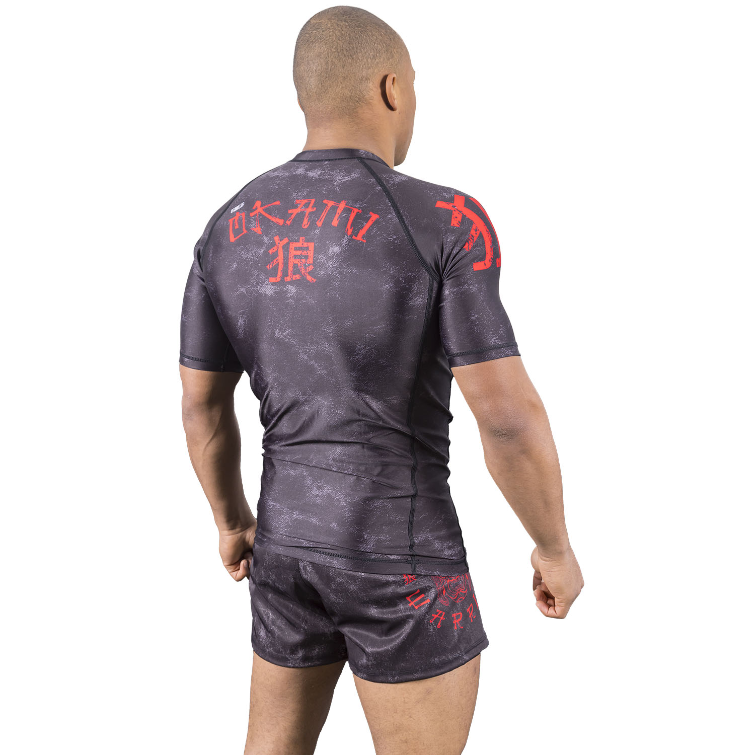 OKAMI Rashguard, S/S, Warrior, schwarz, L