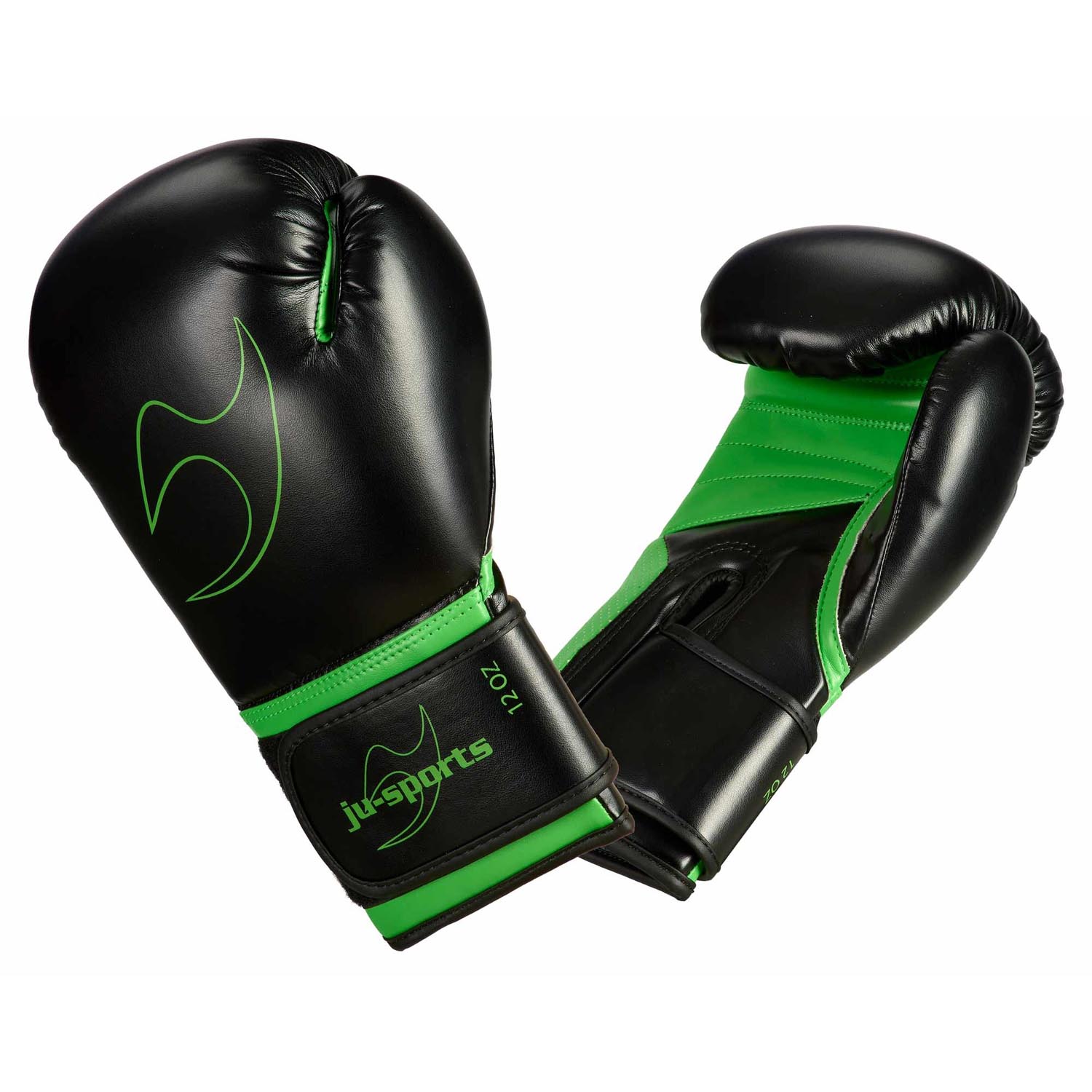 Ju-Sports Boxing Gloves, Training 2.0, black-green, 16 Oz