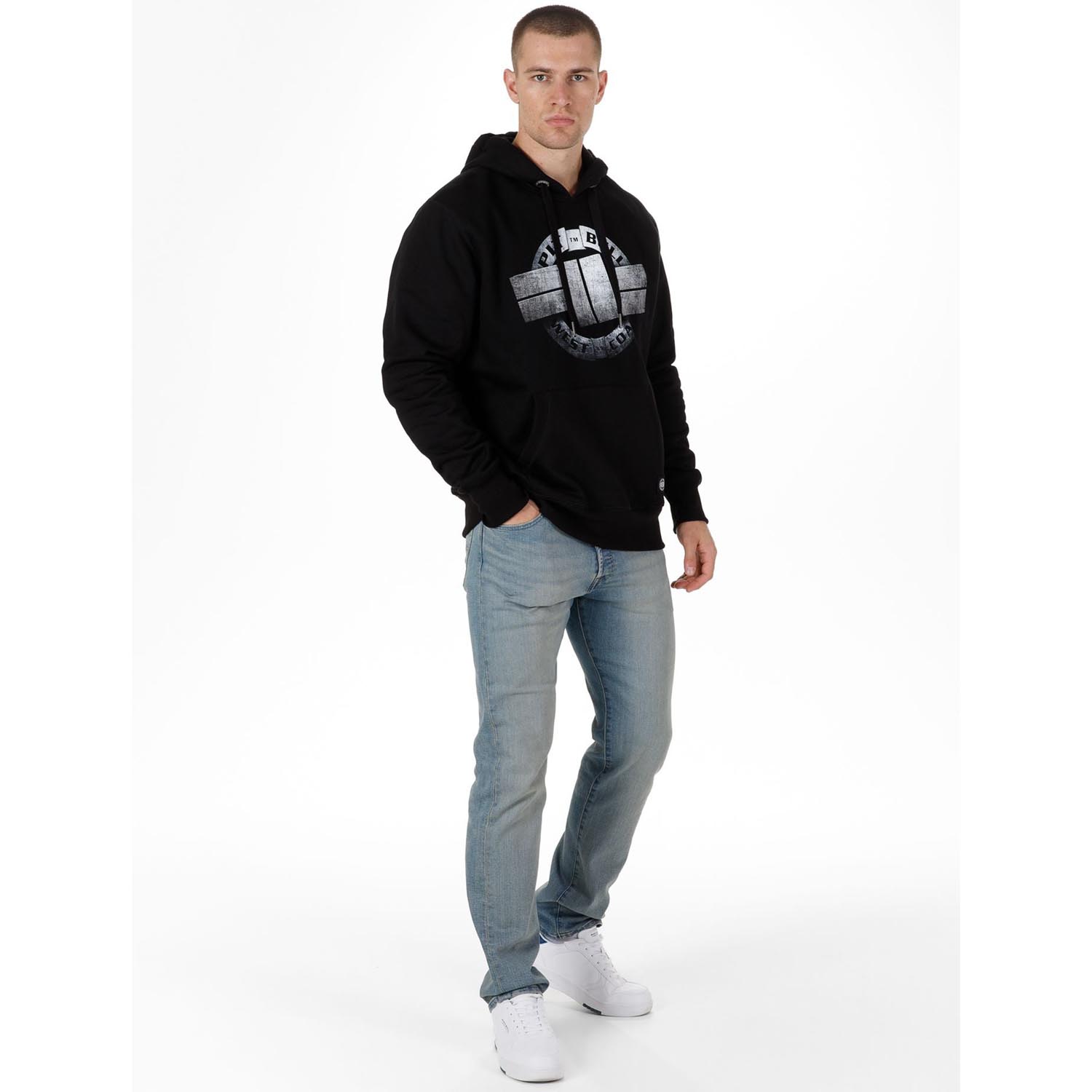 Pit Bull West Coast Hoody, Steel Logo X, schwarz, XL