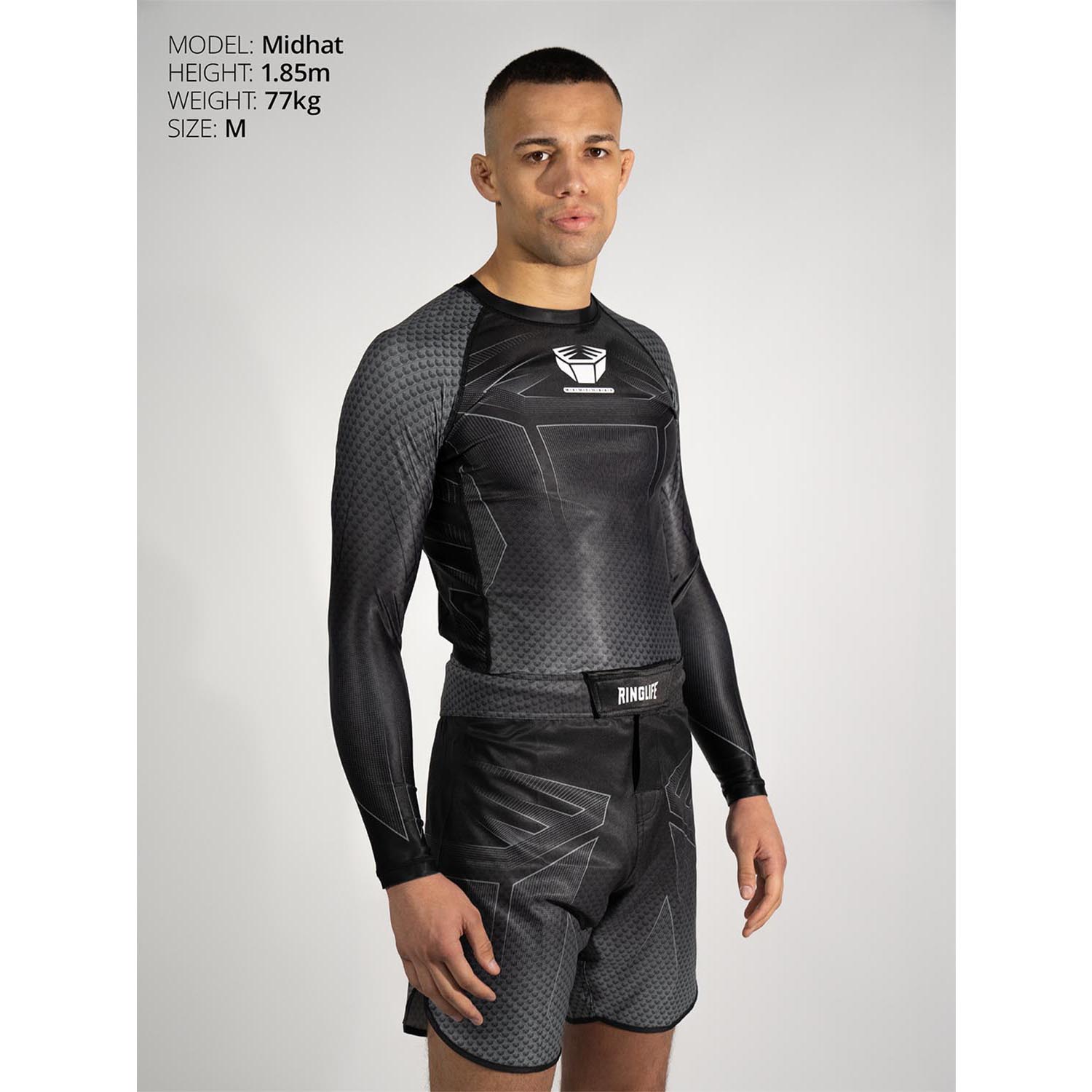 RINGLIFE Rashguard, L/S - Octaring 2.0 schwarz-grau L