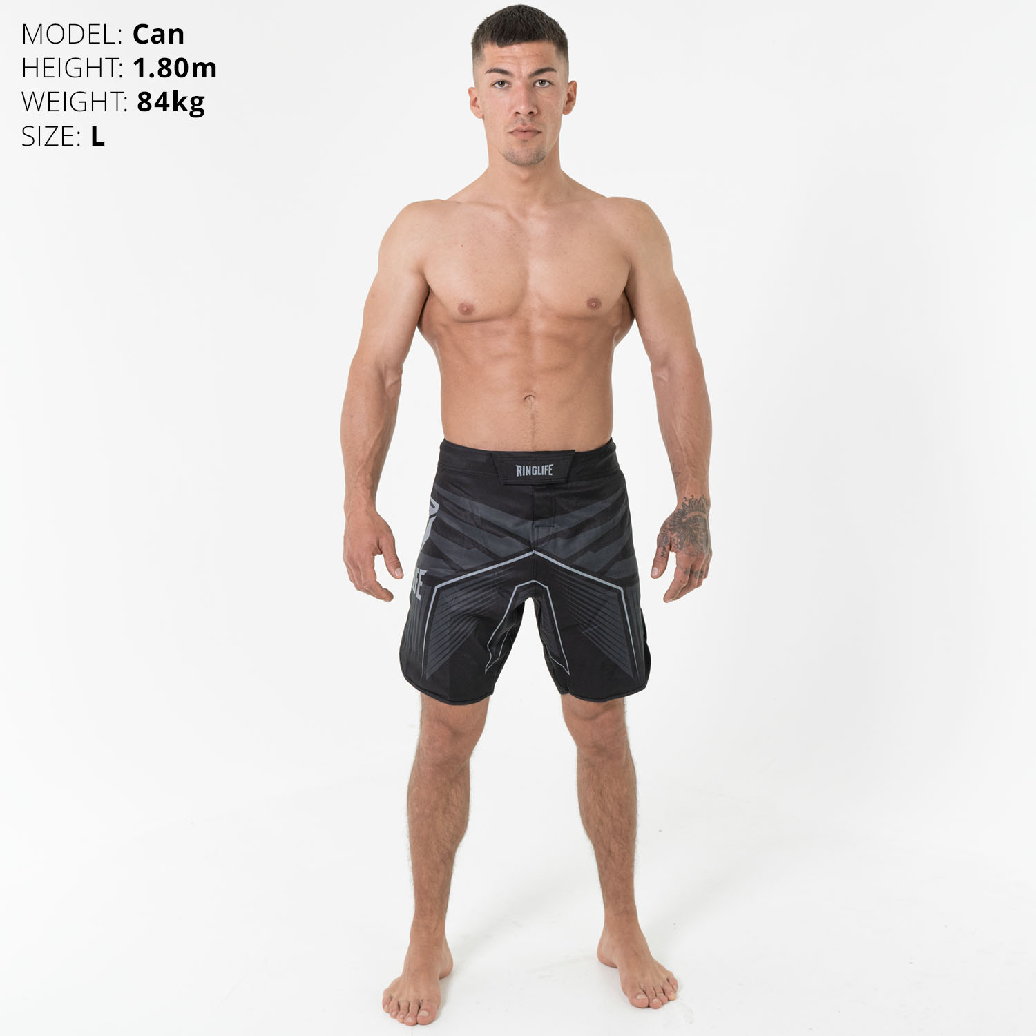 RINGLIFE MMA Shorts - Octaring schwarz-grau XS