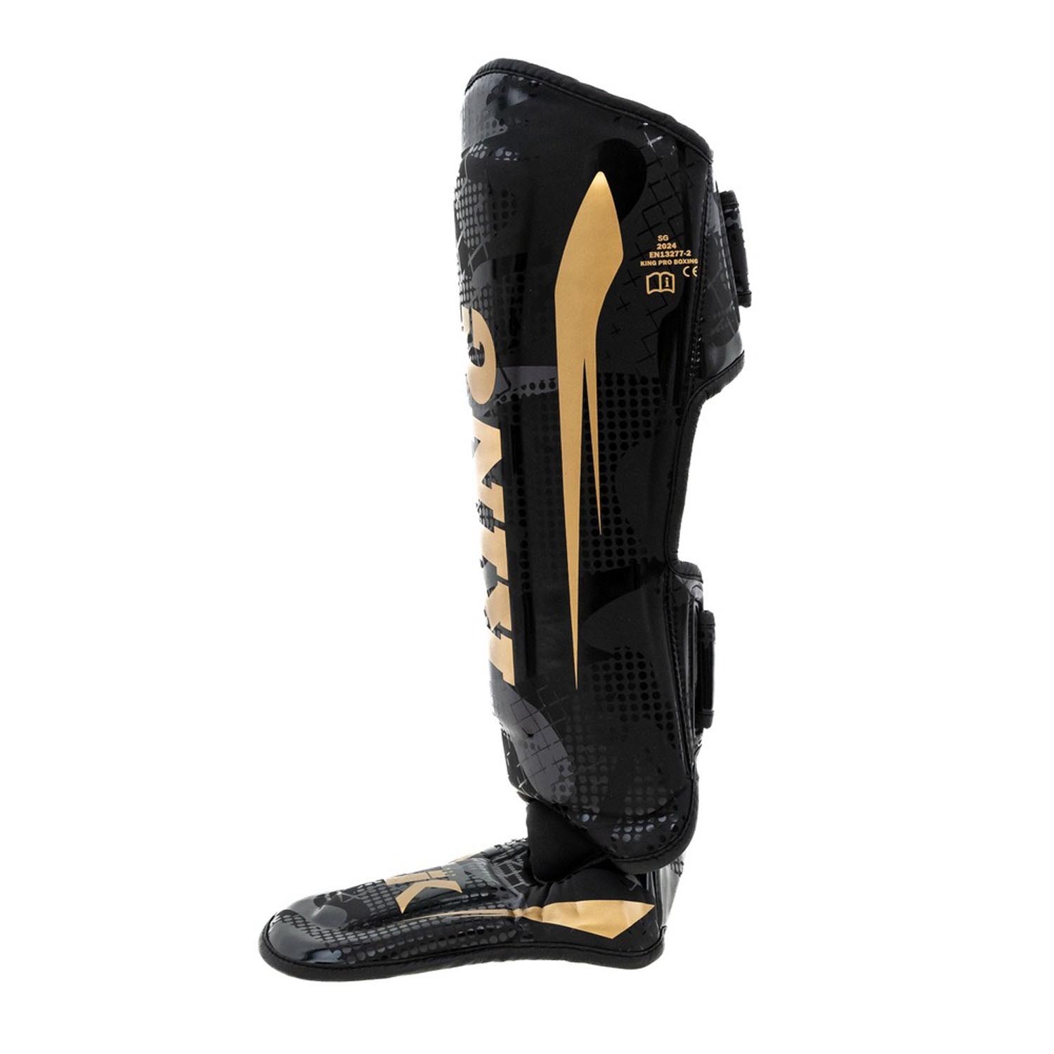 KING PRO BOXING Shin Guard, Shogun 2, black-gold, XL