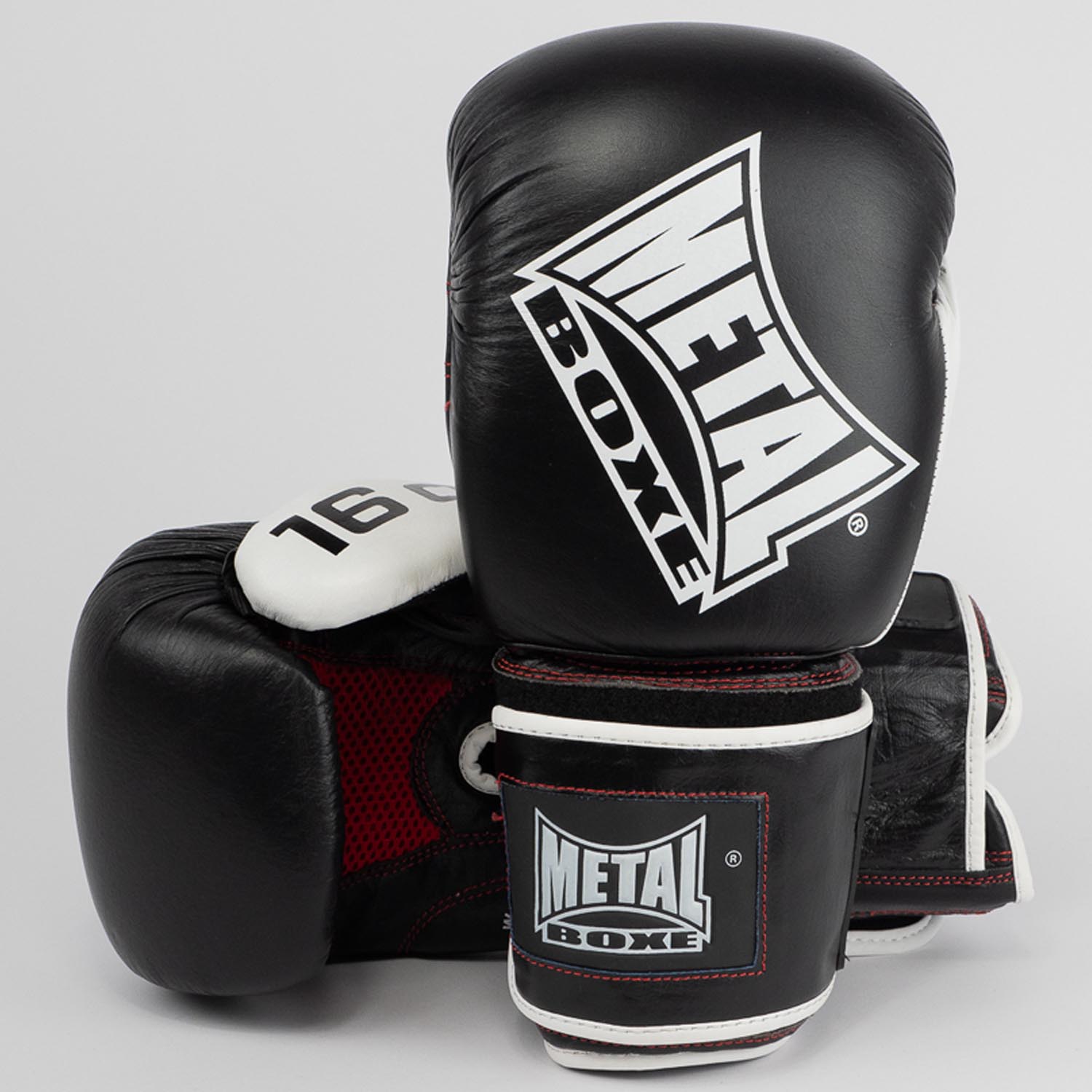 Metal Boxe Boxing Gloves, Sparring, black-white, 24 Oz