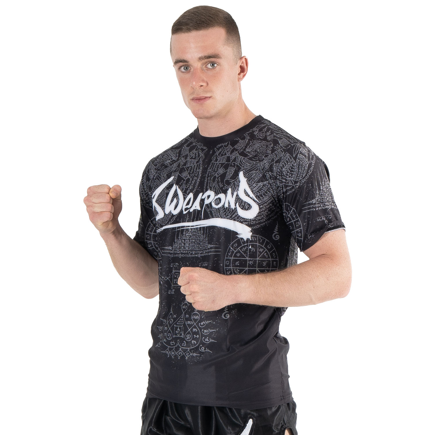 8 WEAPONS Functional T-Shirt, Hanuman Yant, schwarz-grau, M