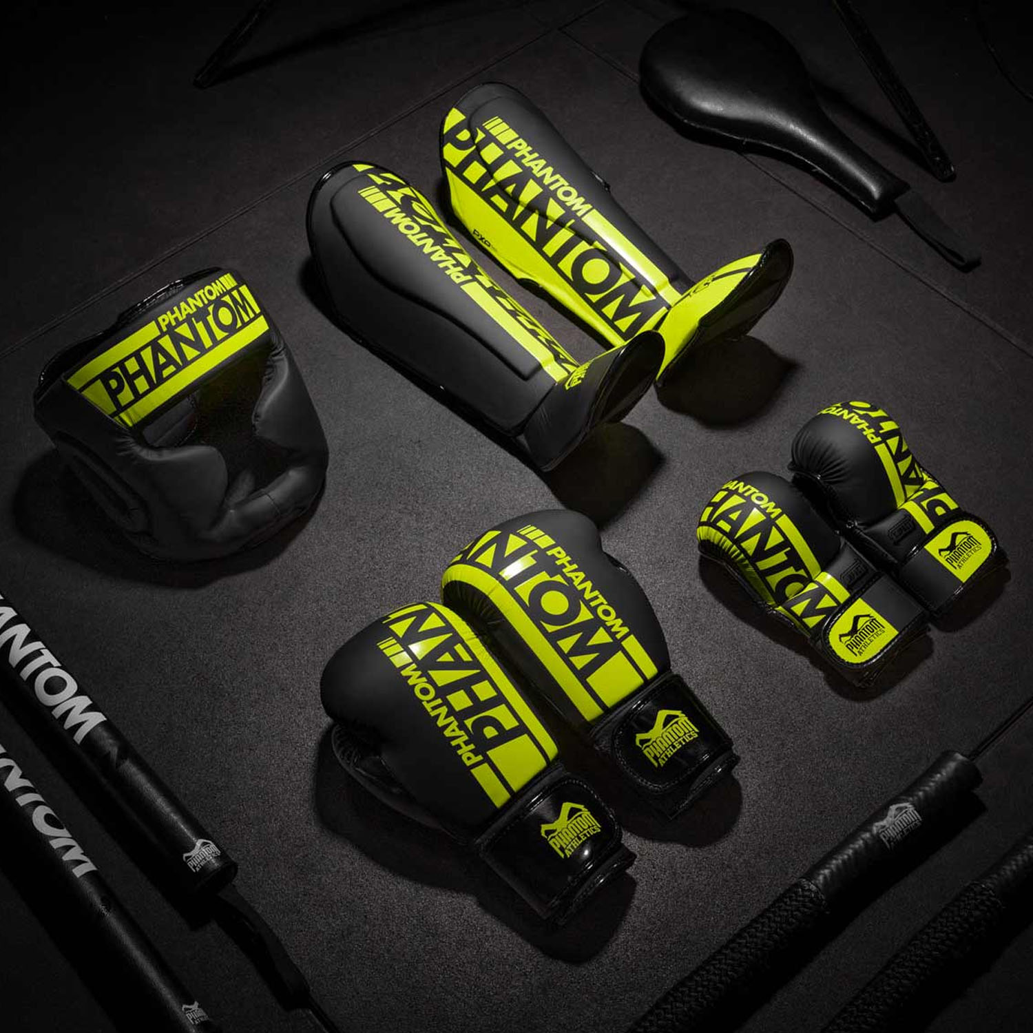 Phantom Athletics MMA Sparring Gloves, Apex, black-neonyellow, L/XL