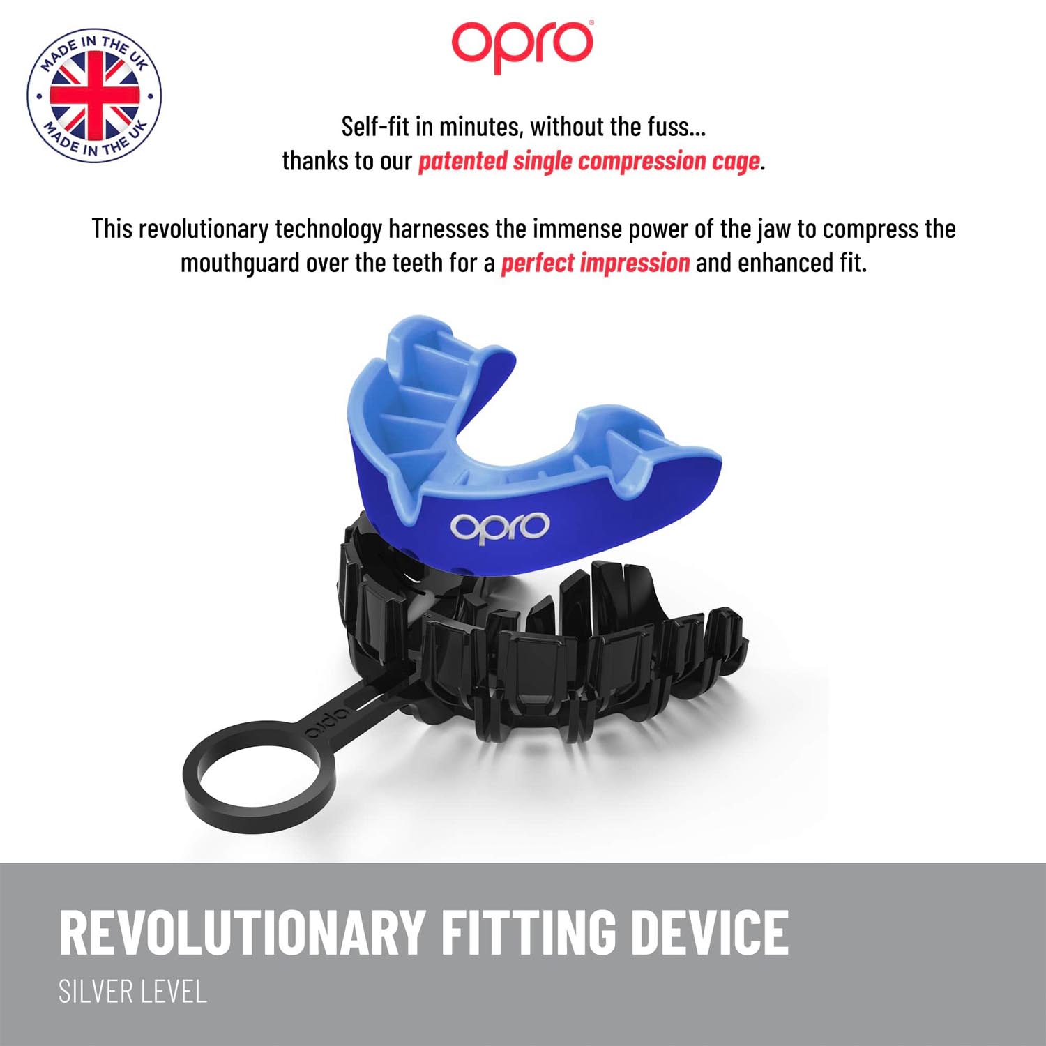 OPRO Mouthguard, Silver 2022, blue