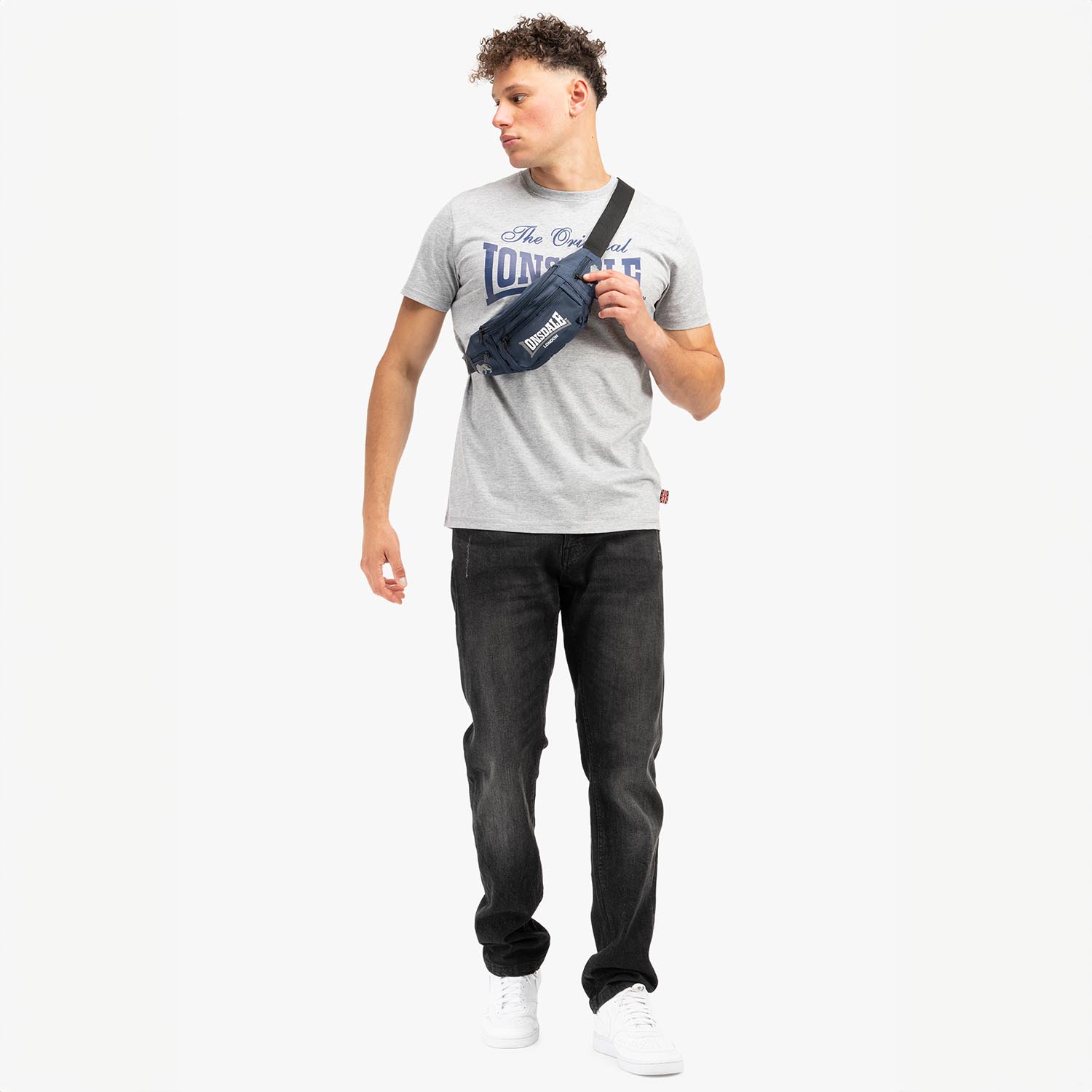 Lonsdale T-Shirt, Colsbrook, grey-navy, XL