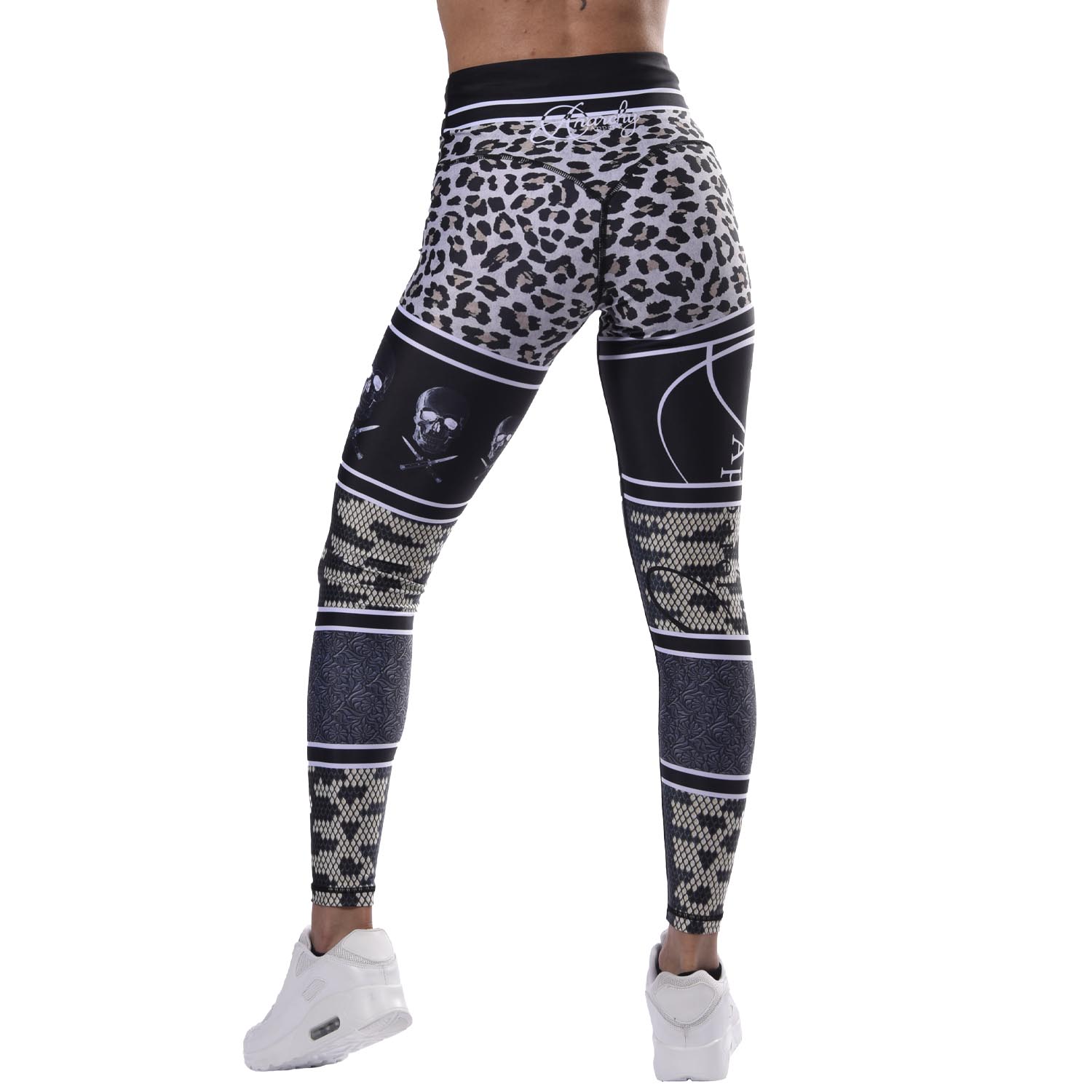 Anarchy Apparel Leggings, Stratum, schwarz-beige, M