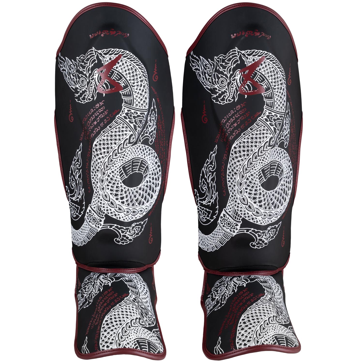 8 WEAPONS Shinguards, Sak Yant Naga, black, S