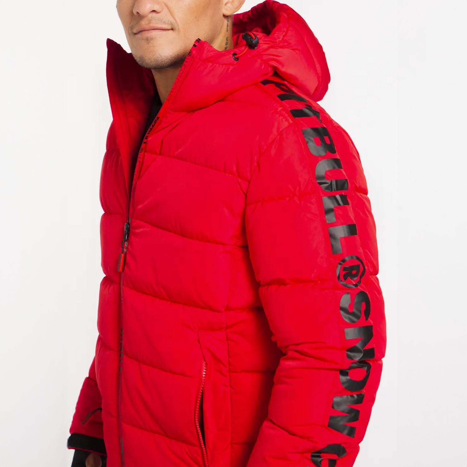 Pit Bull West Coast Jacke, Padded Hooded Airway 4, rot, S