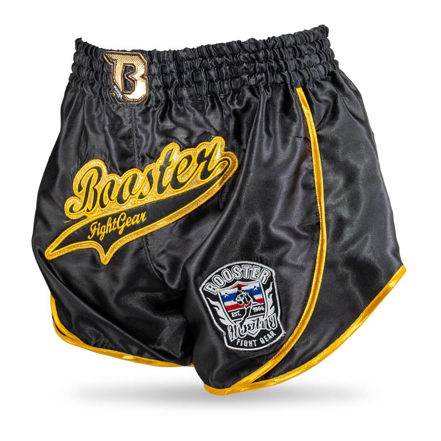 Booster Muay Thai Shorts, Slugger 1, schwarz-gelb, M