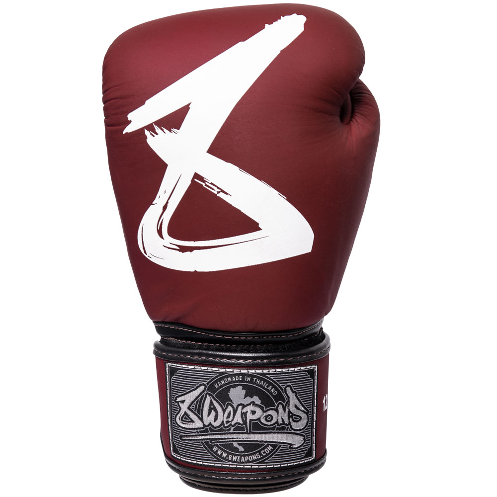 8 WEAPONS Boxing Gloves, BIG 8 Premium, burgundy, 14 Oz