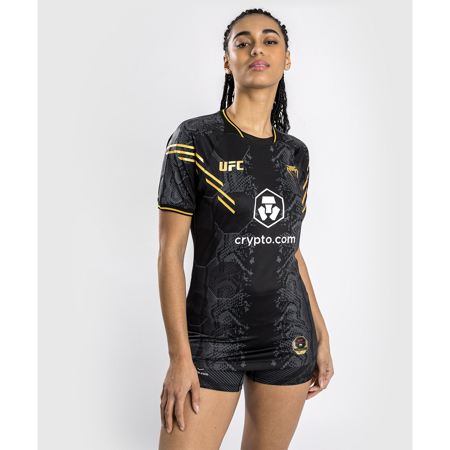 VENUM Dry Tech T-Shirt, Damen, UFC Fight Night, Adrenaline, schwarz-gold, S