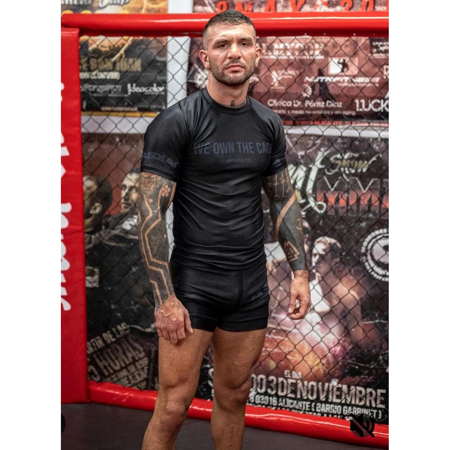 ASKARI Rashguard, S/S, We Own The Cage, black, XXL