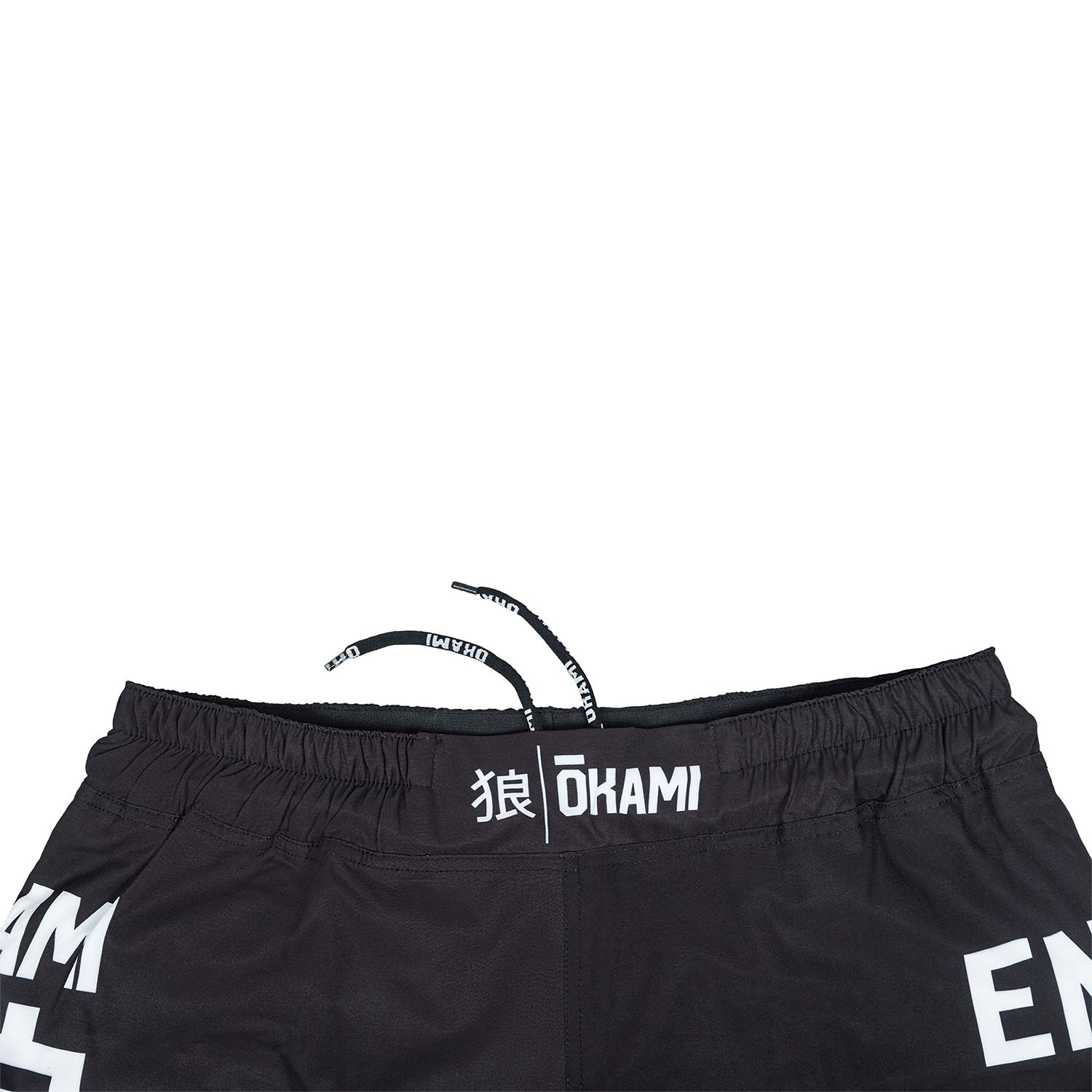 OKAMI MMA Fight Shorts, Big Kanji, black-white, M