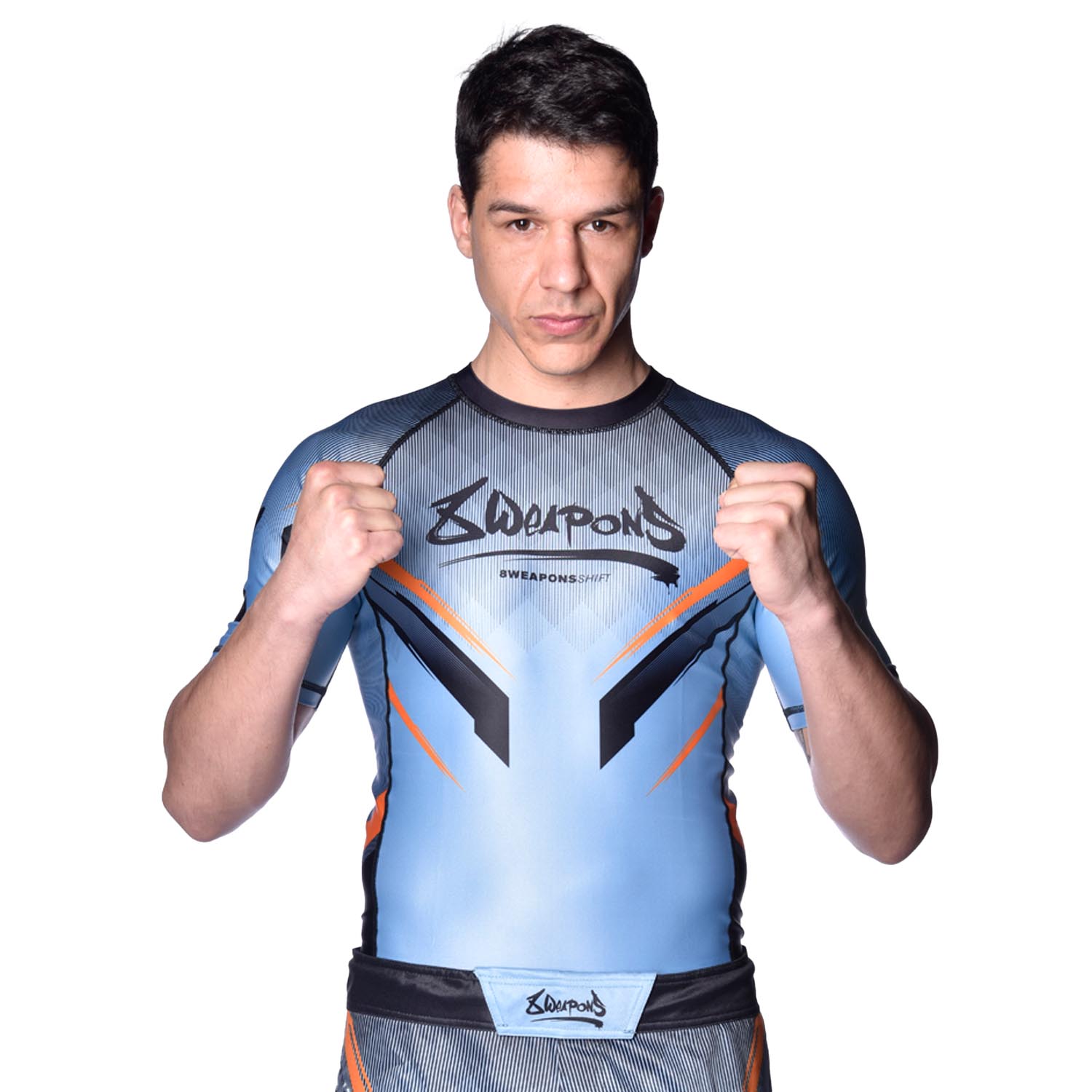 8 WEAPONS Rashguard, L/S, Shift, ice-grey-orange, XXL