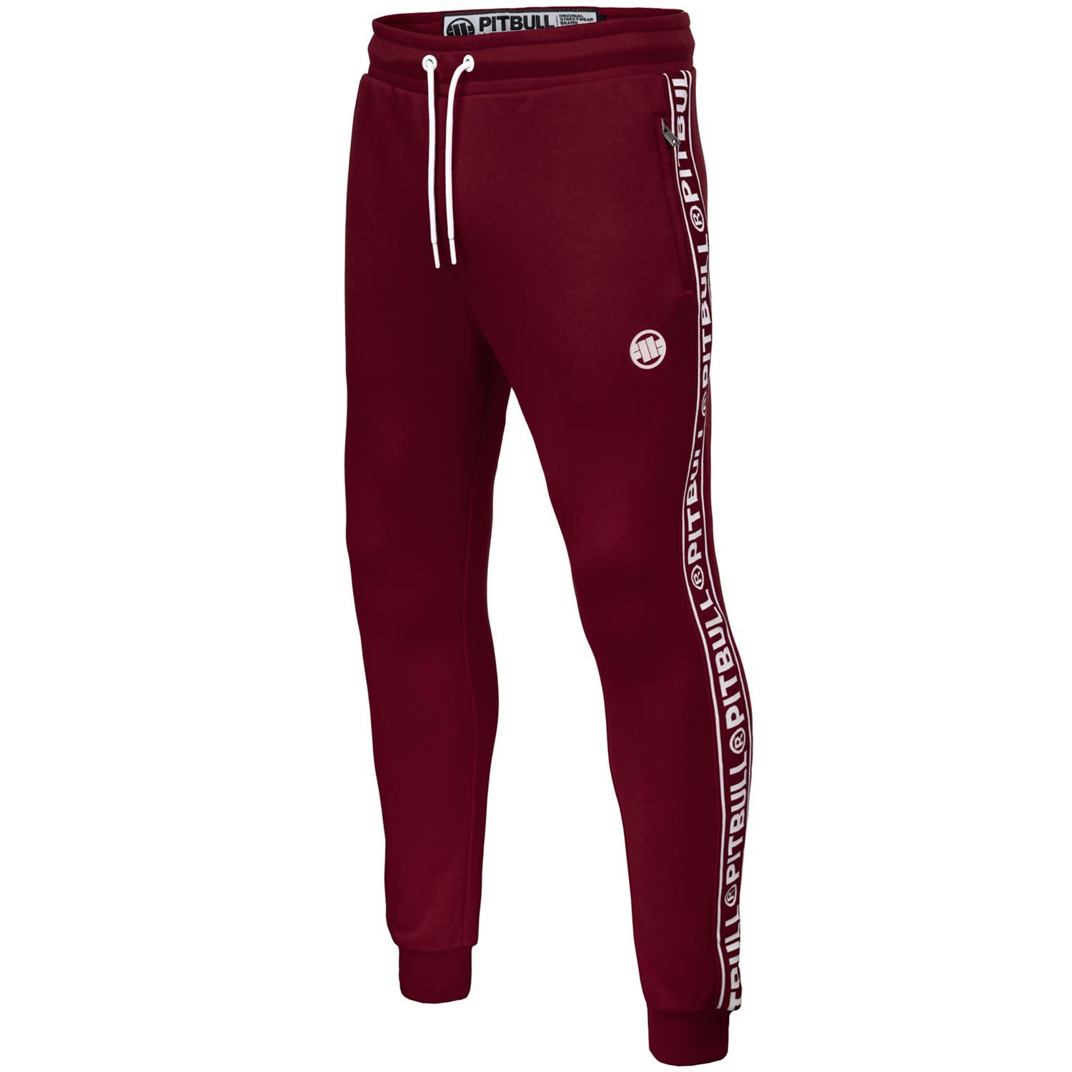 Pit Bull West Coast Jogging Pants, Tape Logo, wine red, XL