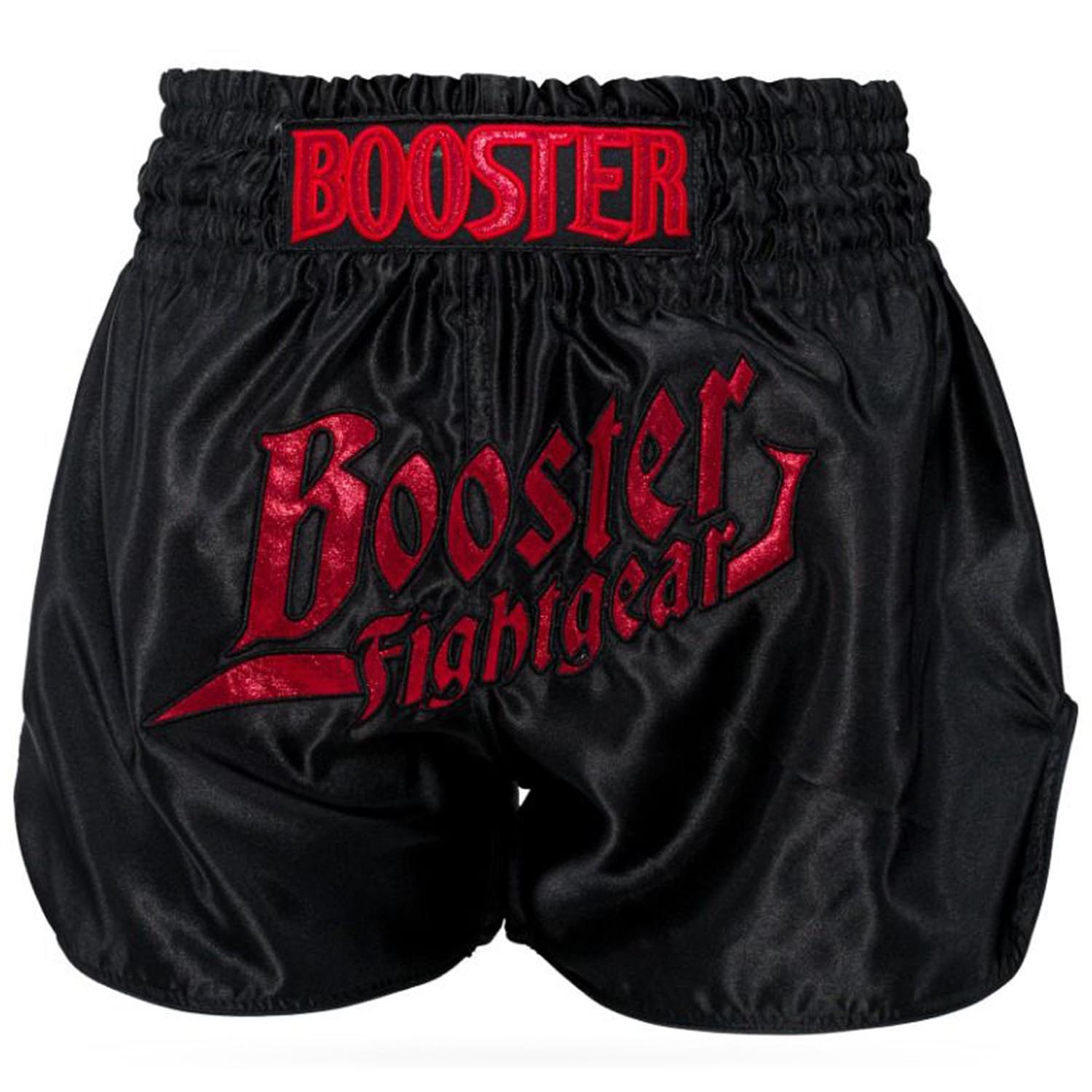 Booster Muay Thai Shorts, Thunder, schwarz-rot, S