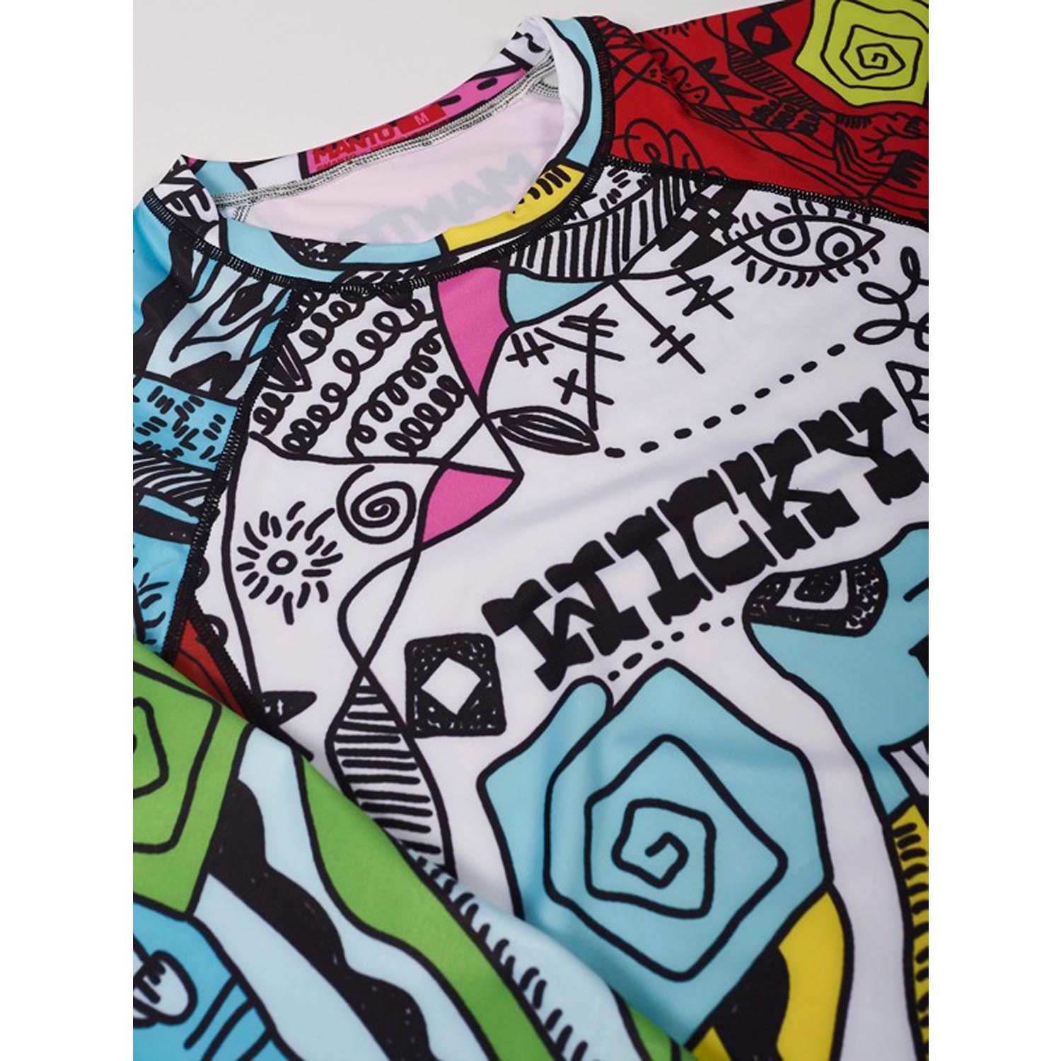 MANTO Rashguard, L/S, Wicky, white-red-blue, S