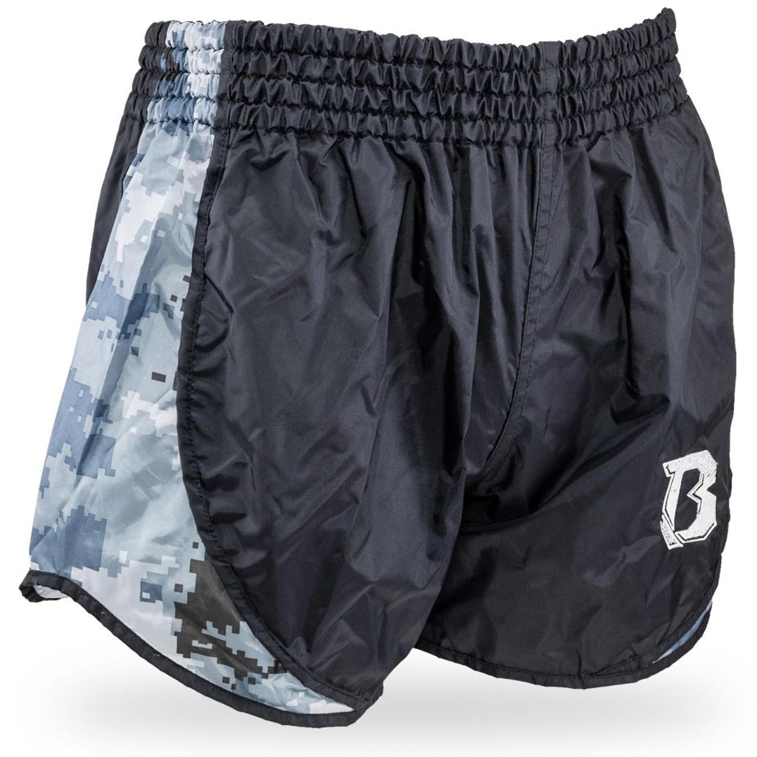 Booster Muay Thai Shorts Kids, Retro Hybrid, camo grey, XXS
