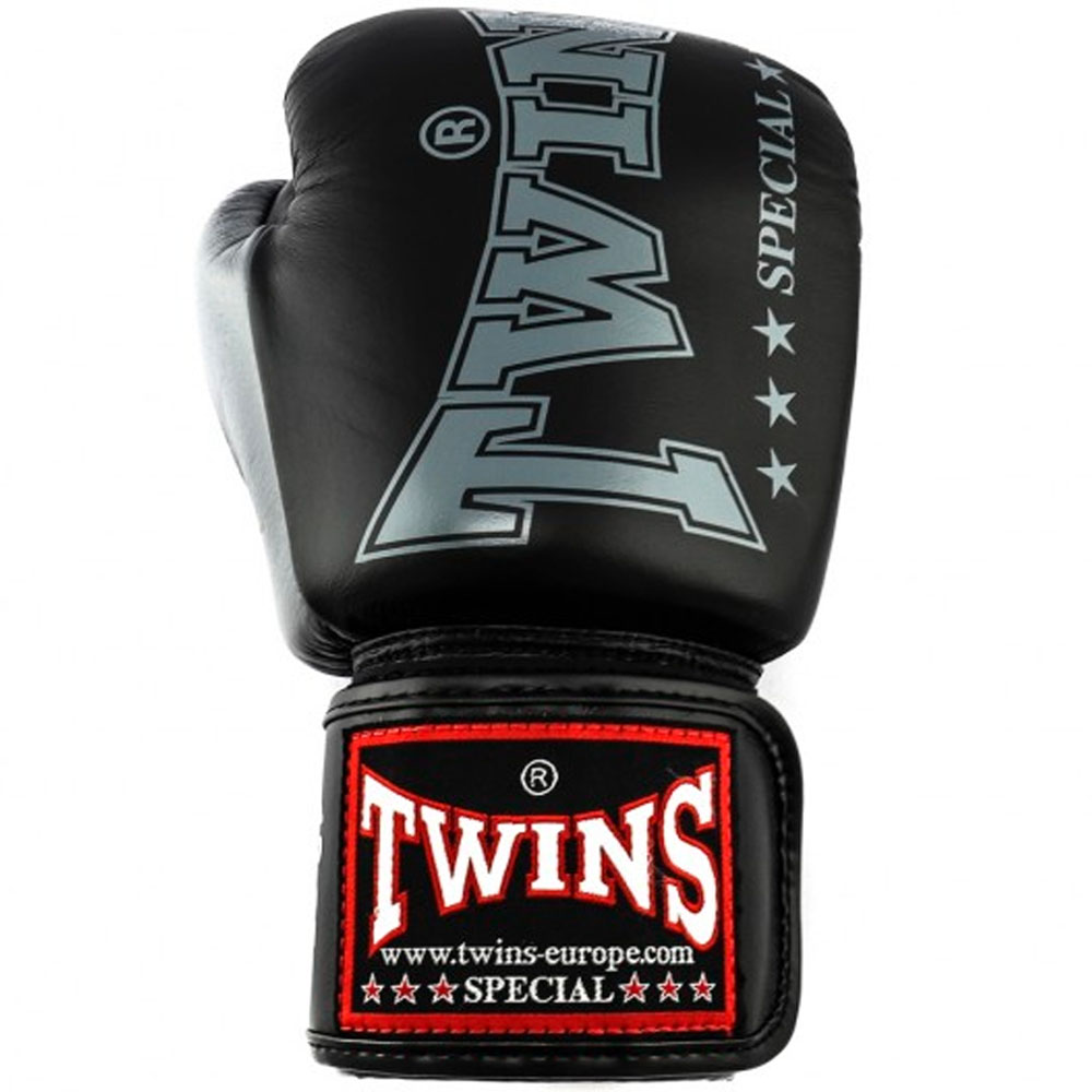 TWINS Special Boxing Gloves, Leather, BGVL-8, black, 16 Oz