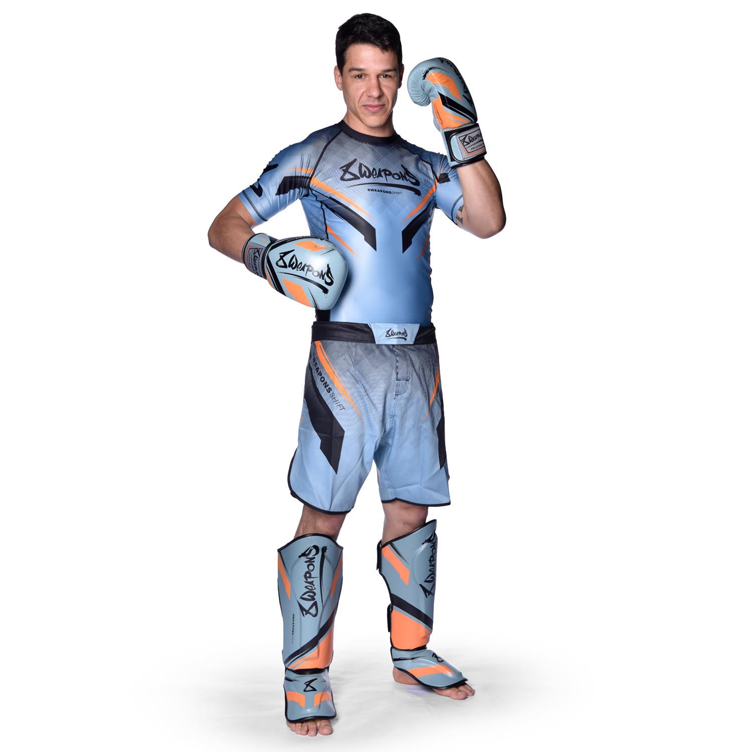 8 WEAPONS Shin Guards, Shift, ice-grey-orange, XL