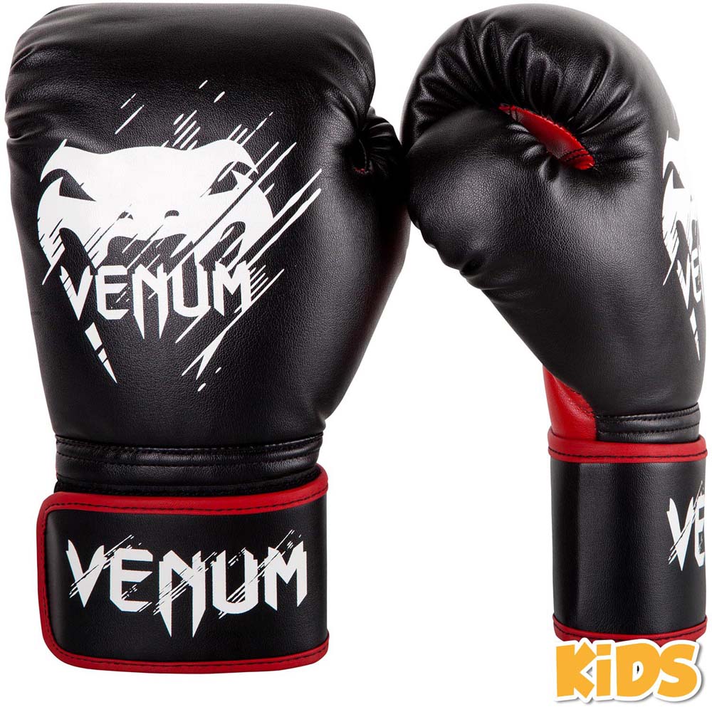 VENUM Boxing Gloves, Kids, Contender, black-red, 6 Oz