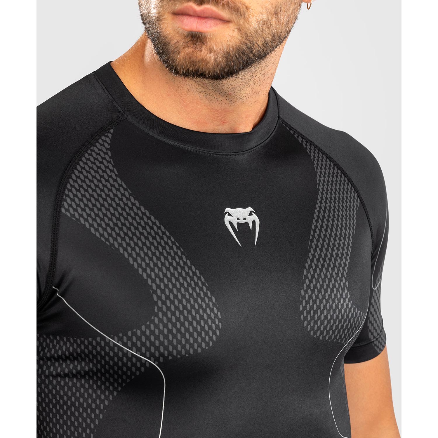 VENUM Rashguard, S/S, Nexus, black-silver, XXL