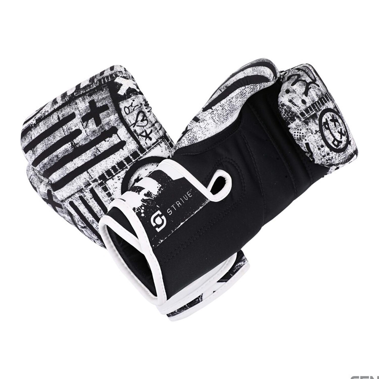 Century Boxing Gloves, Strive, Strength, Washable, black-white, 10 Oz