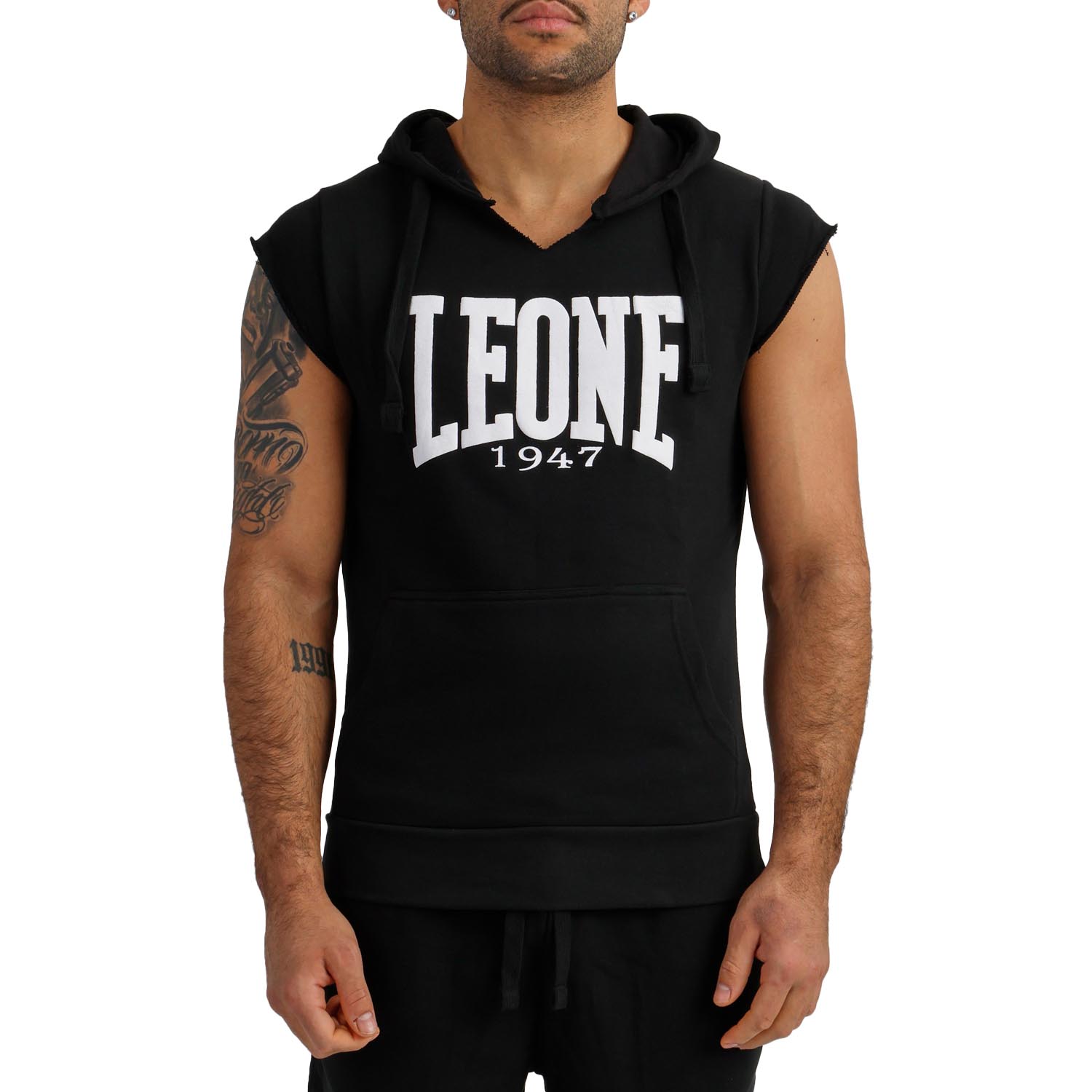 LEONE Hoody Sleeveless, Boxing, black-white