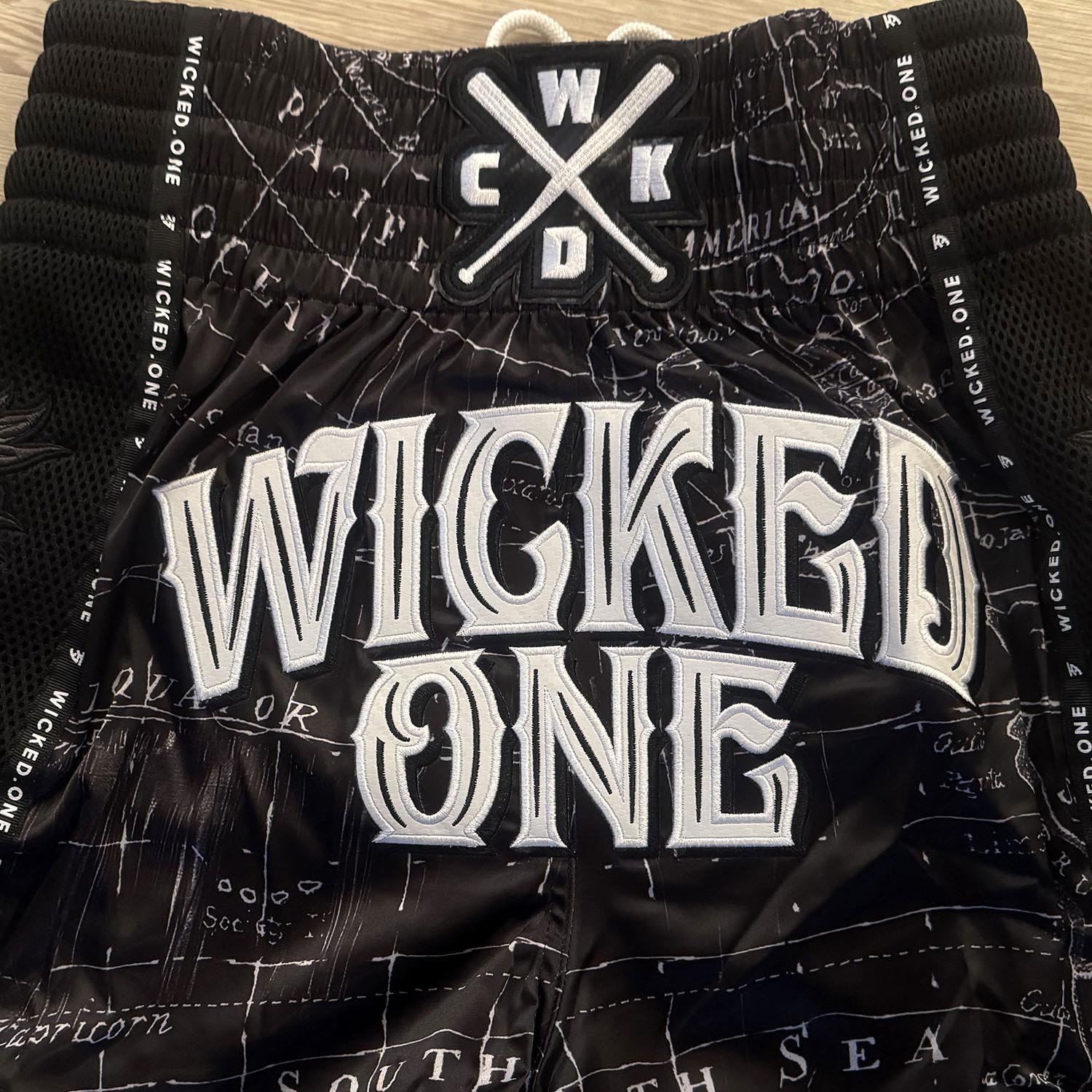Wicked One Muay Thai Shorts, Hacker, black-white, XXL