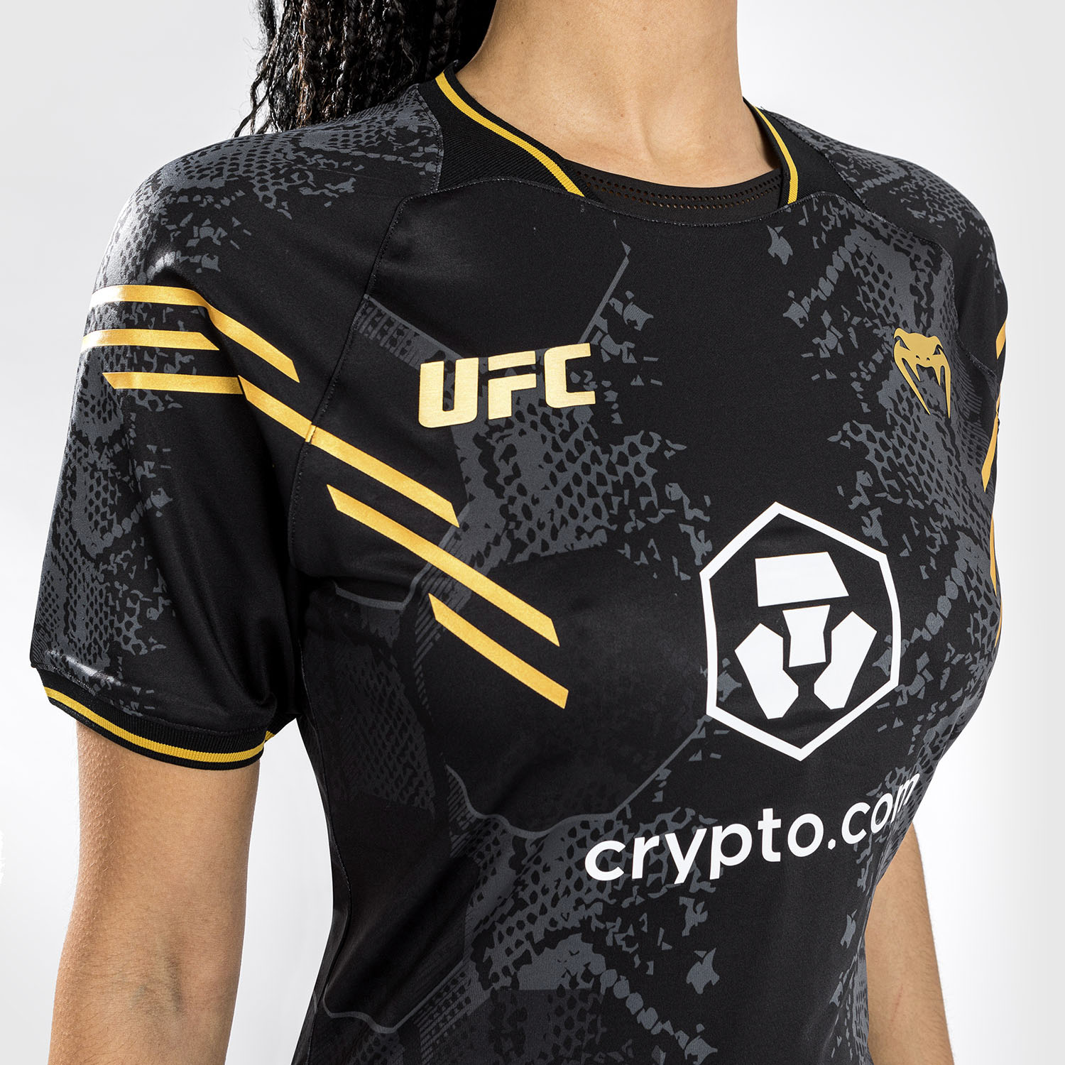VENUM Dry Tech T-Shirt, Women, UFC Fight Night, Adrenaline, black-gold, M