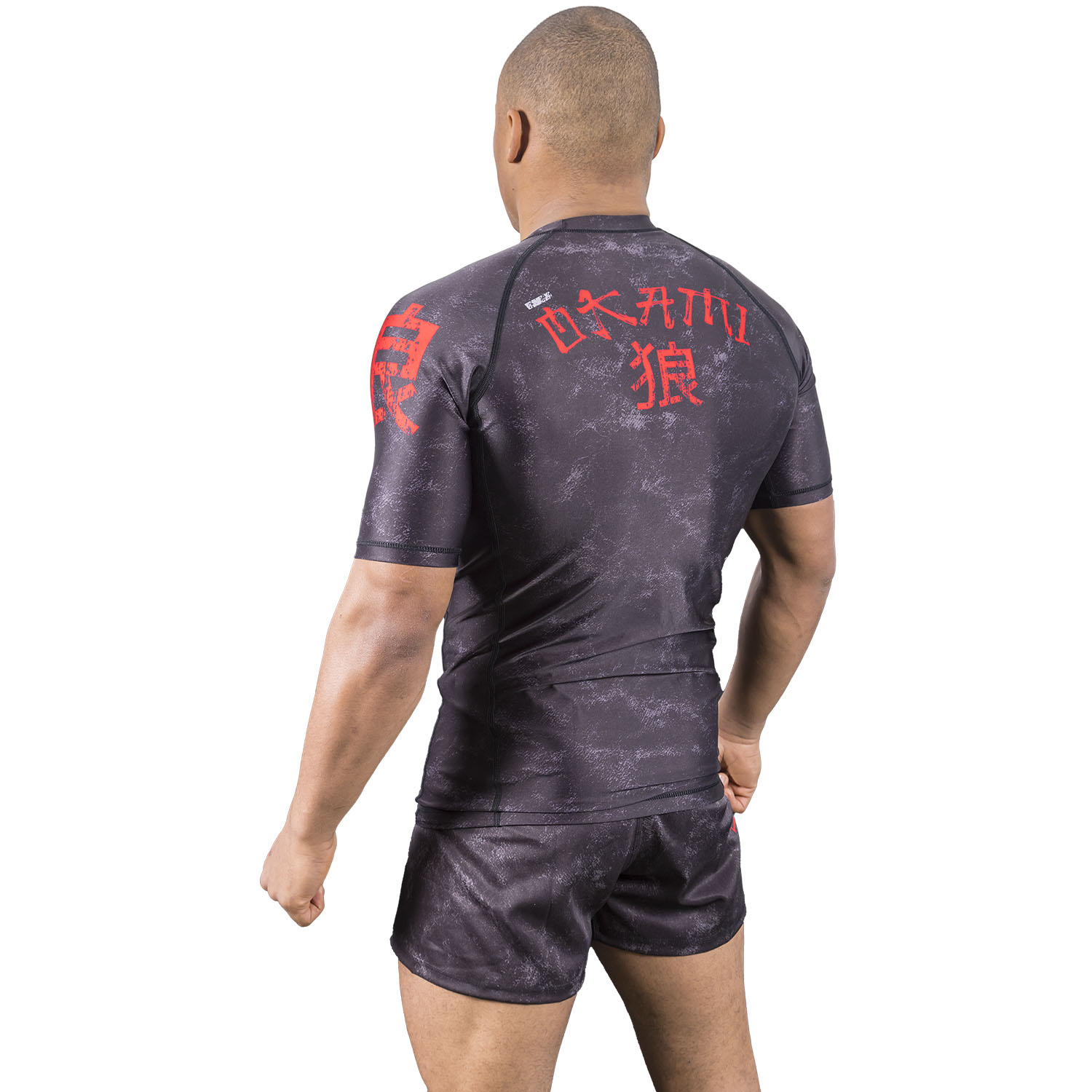 OKAMI Rashguard, S/S, Warrior, schwarz, L