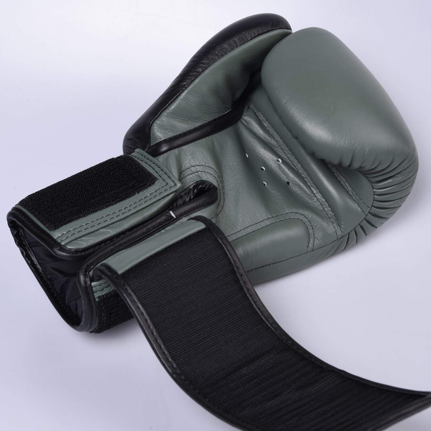 TWINS Special Boxing Gloves, Leather, BGVL-8, green-black, 10 Oz