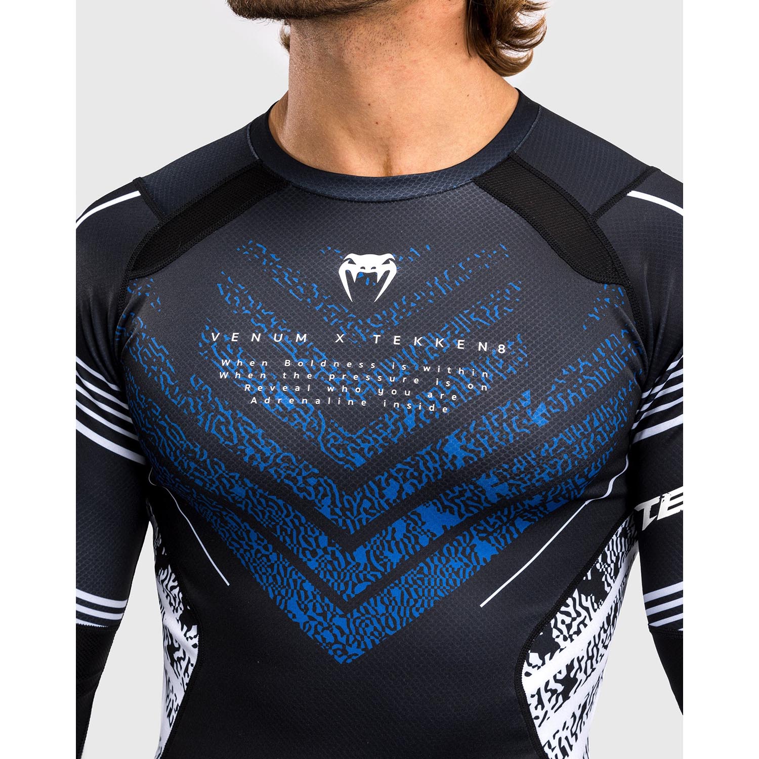 VENUM Rashguard, L/S, Tekken 8 x Jin Kazama, blue-black-white, L