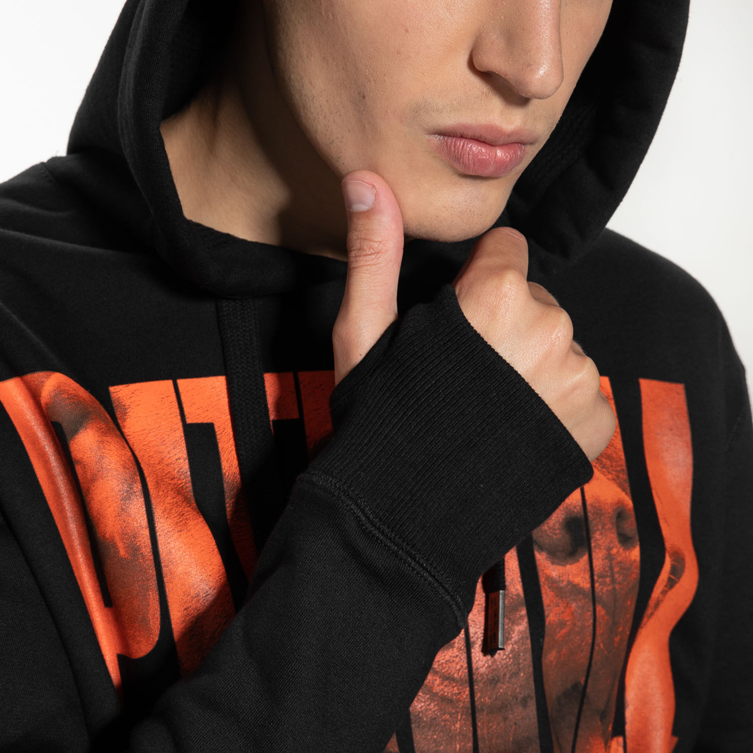 Pit Bull West Coast Hoody, Orange Dog, schwarz, S