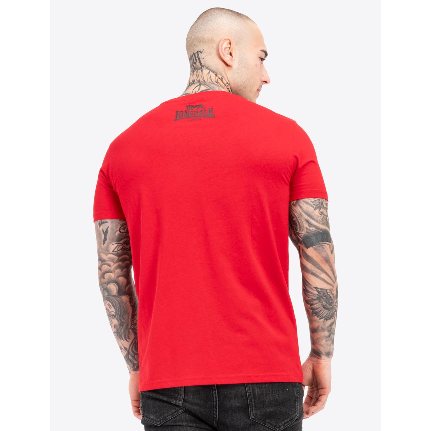 Lonsdale T-Shirt, Logo, rot-schwarz, S