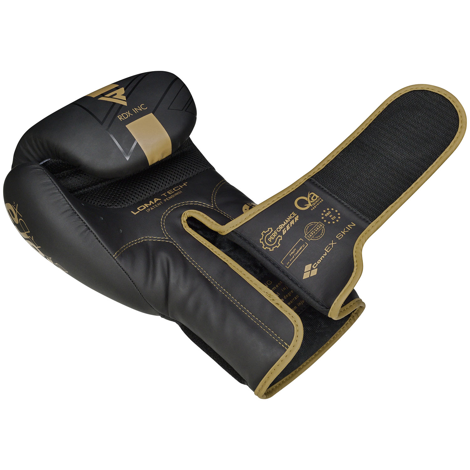 RDX Boxing Gloves, Kara Series F6, black-gold, 12 Oz