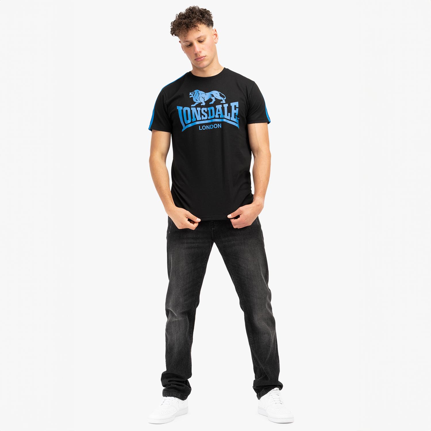 Lonsdale T-Shirt, Henconner, black-blue, XL