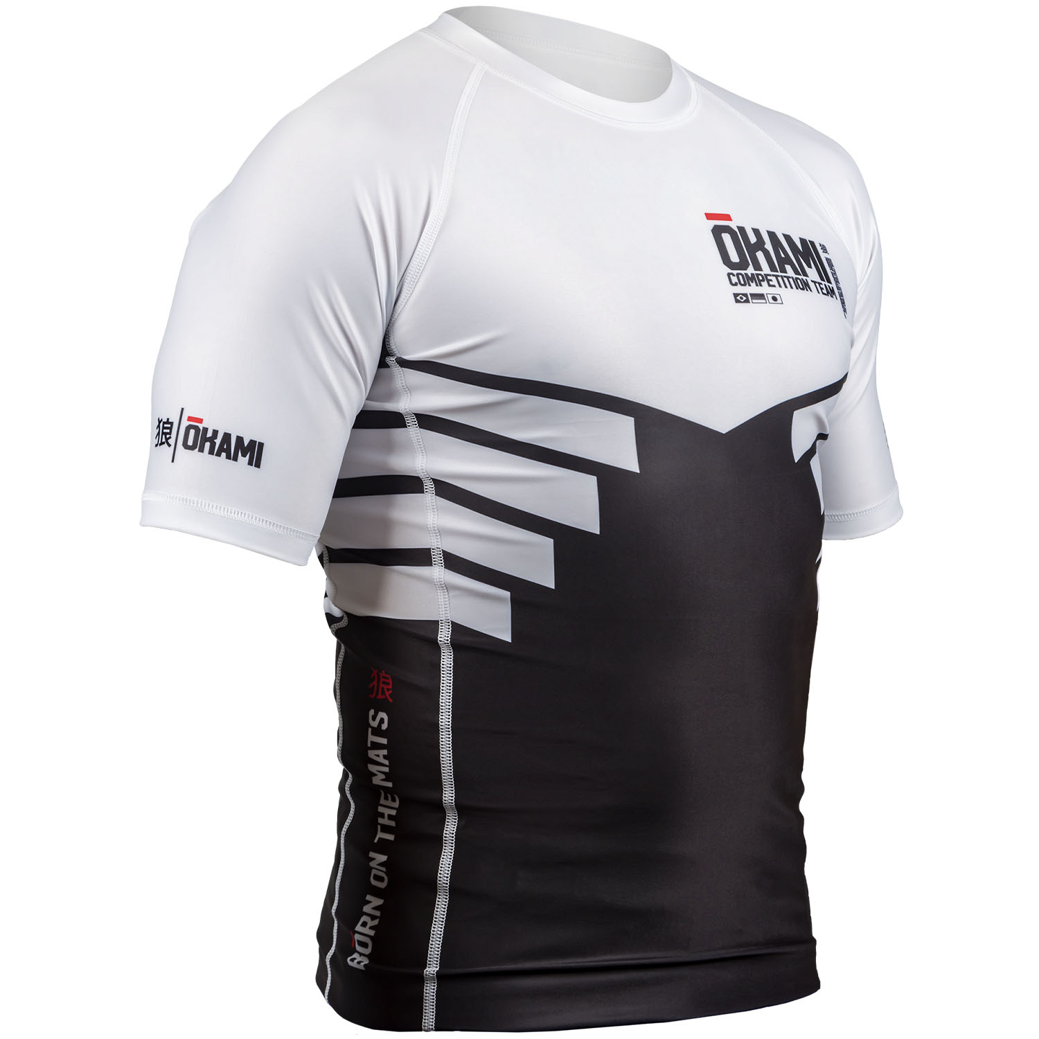 OKAMI Rashguard S/S, Competition Team, white, XS